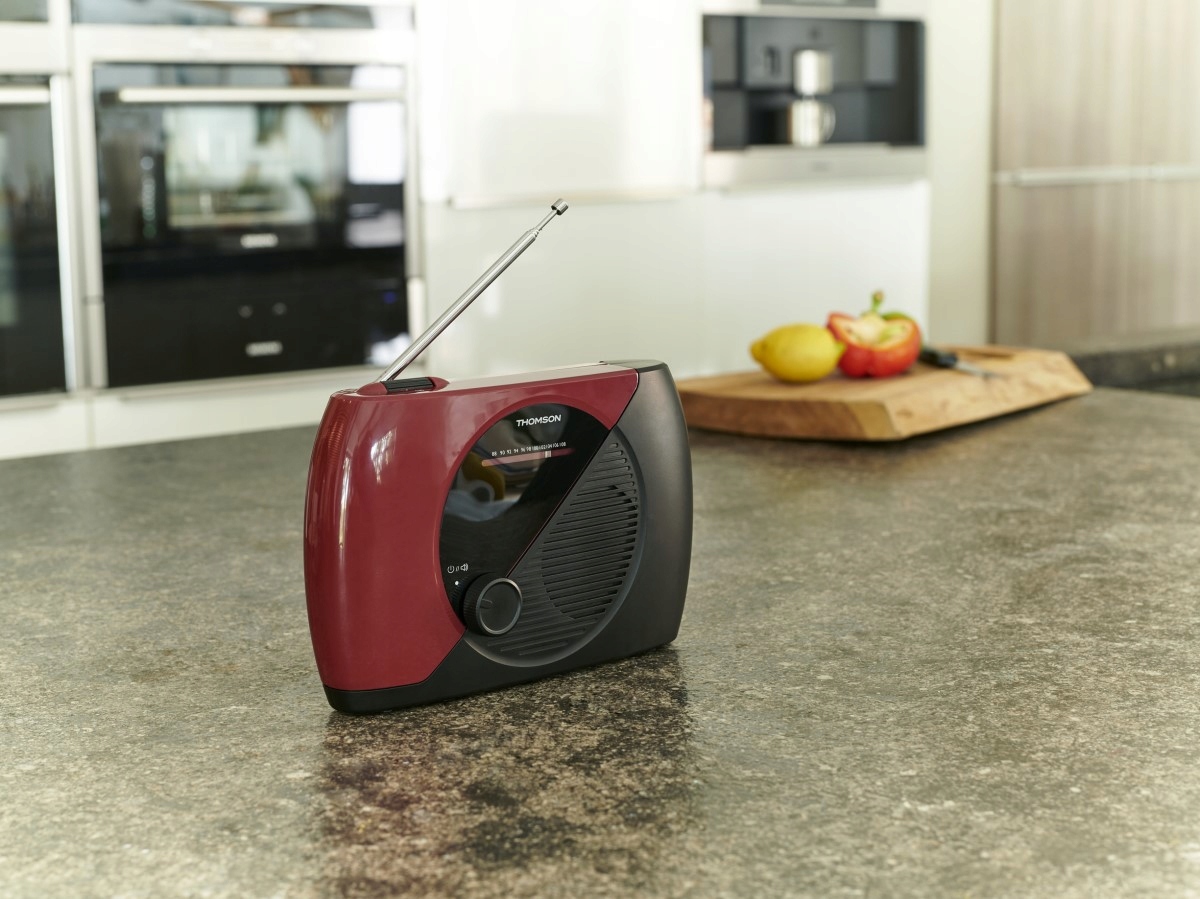 Stylowe radio do użytku w kuchni, biurze i na zewnątrz