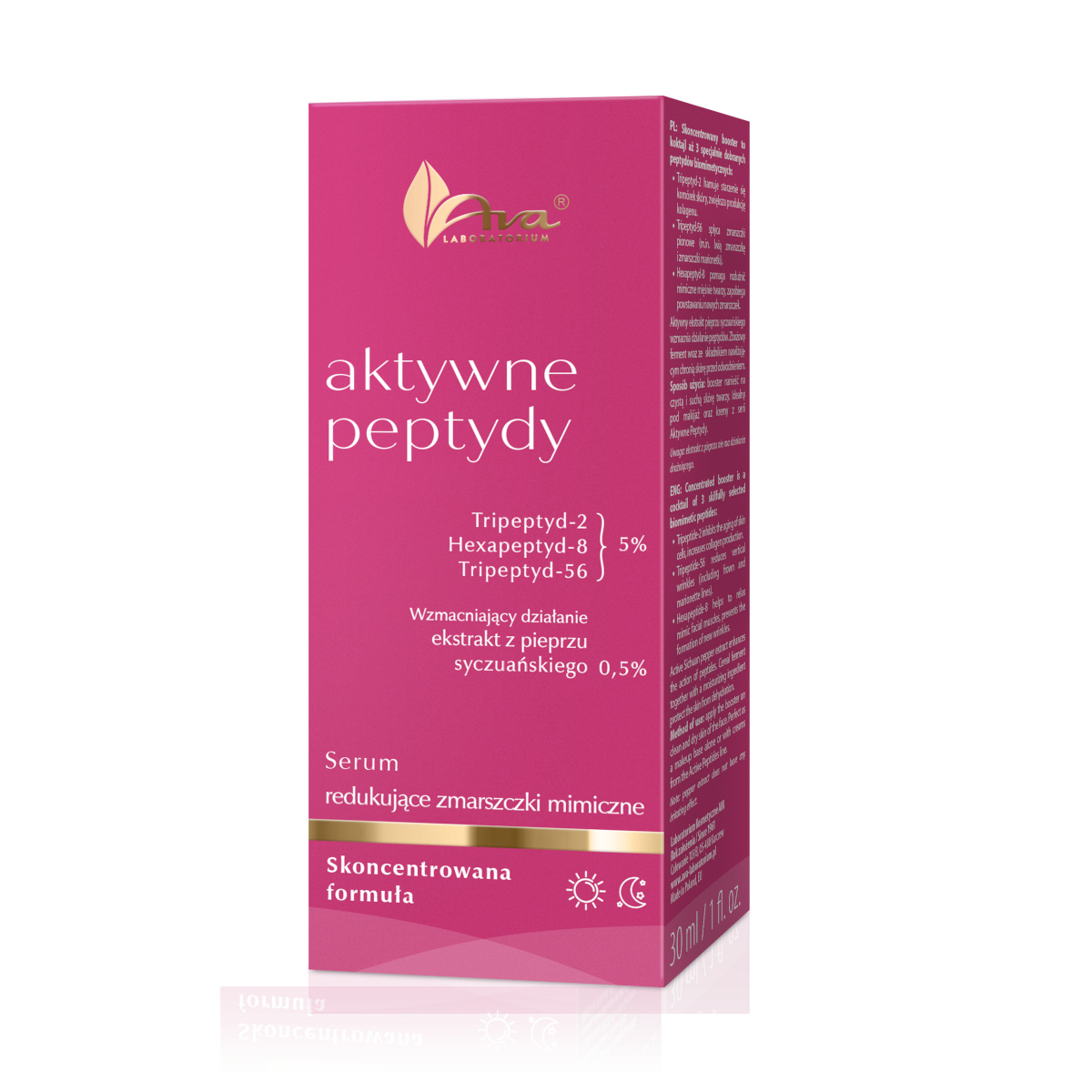 AVA LABORATORIUM Aktywne Peptydy Serum Redukujące Zmarszczki Mimiczne 30ml – Skuteczna pielęgnacja dla dojrzałej skóry
