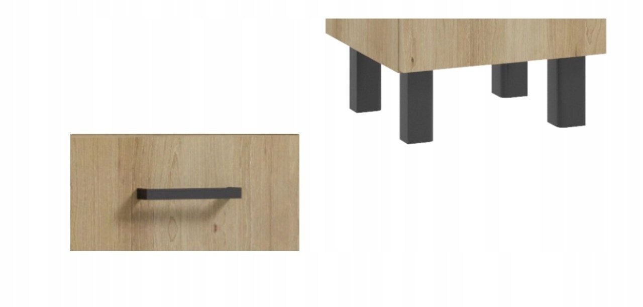 Nowoczesne akcenty – metalowy uchwyt i stabilne nogi