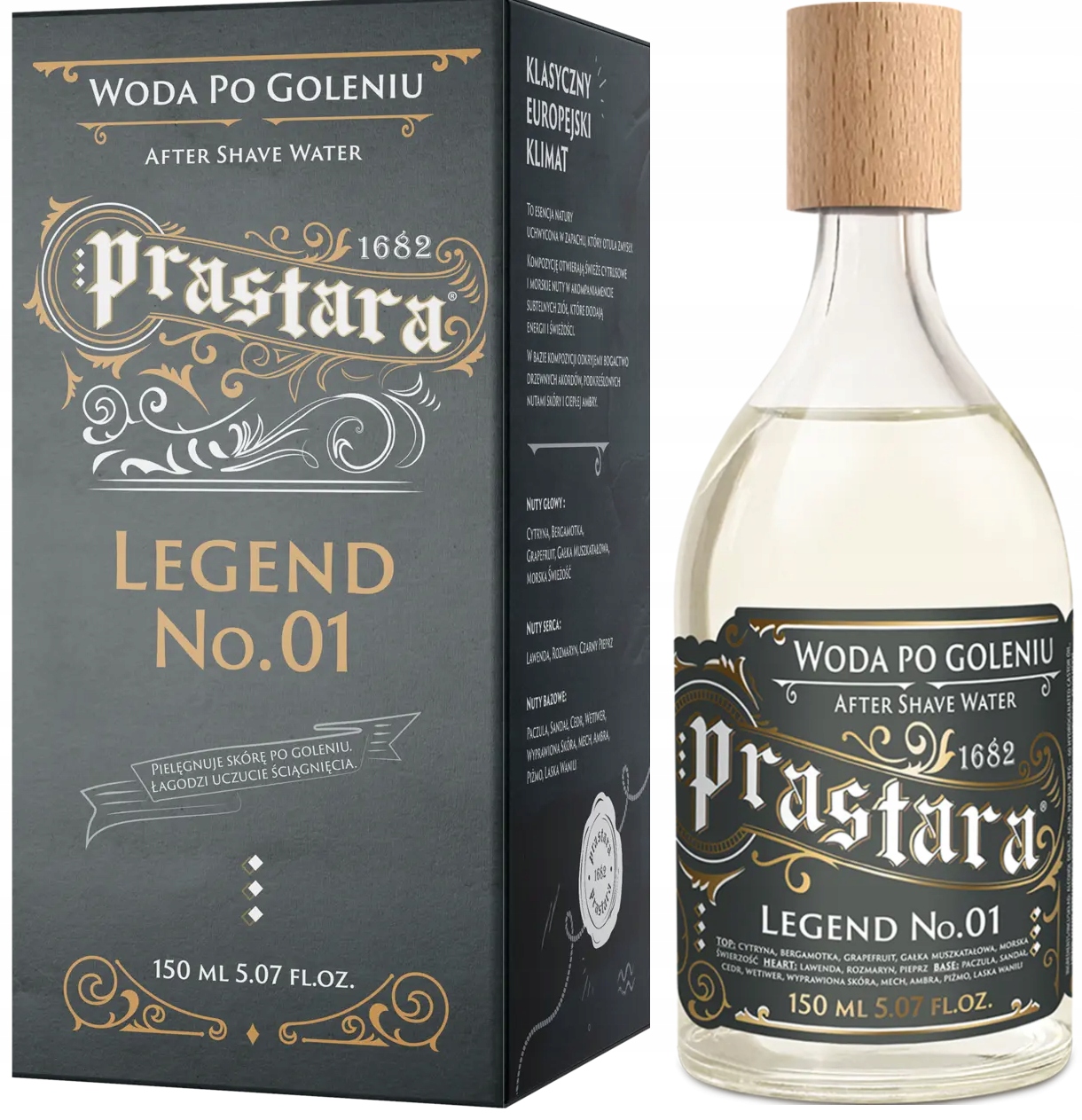PRASTARA Woda po goleniu LEGEND No.01 – Klasyka w męskiej pielęgnacji