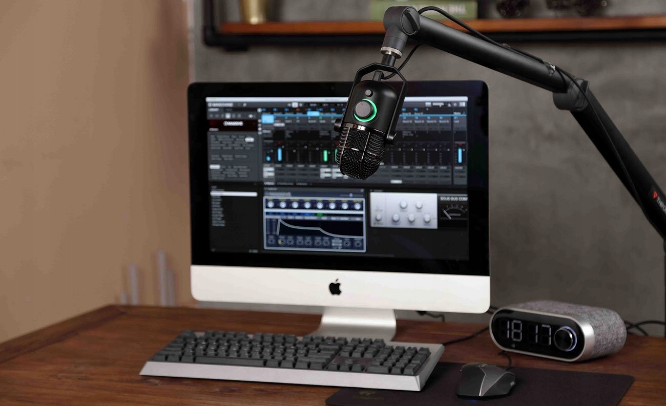 Wskaźniki LED i przełącznik wyciszania mikrofonu