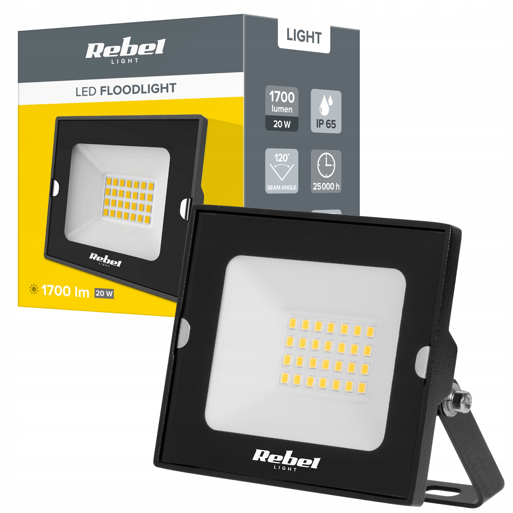 Reflektor LED 20W 6500K 230V IP65 Rebel – Doskonałe oświetlenie do zastosowań zewnętrznych
