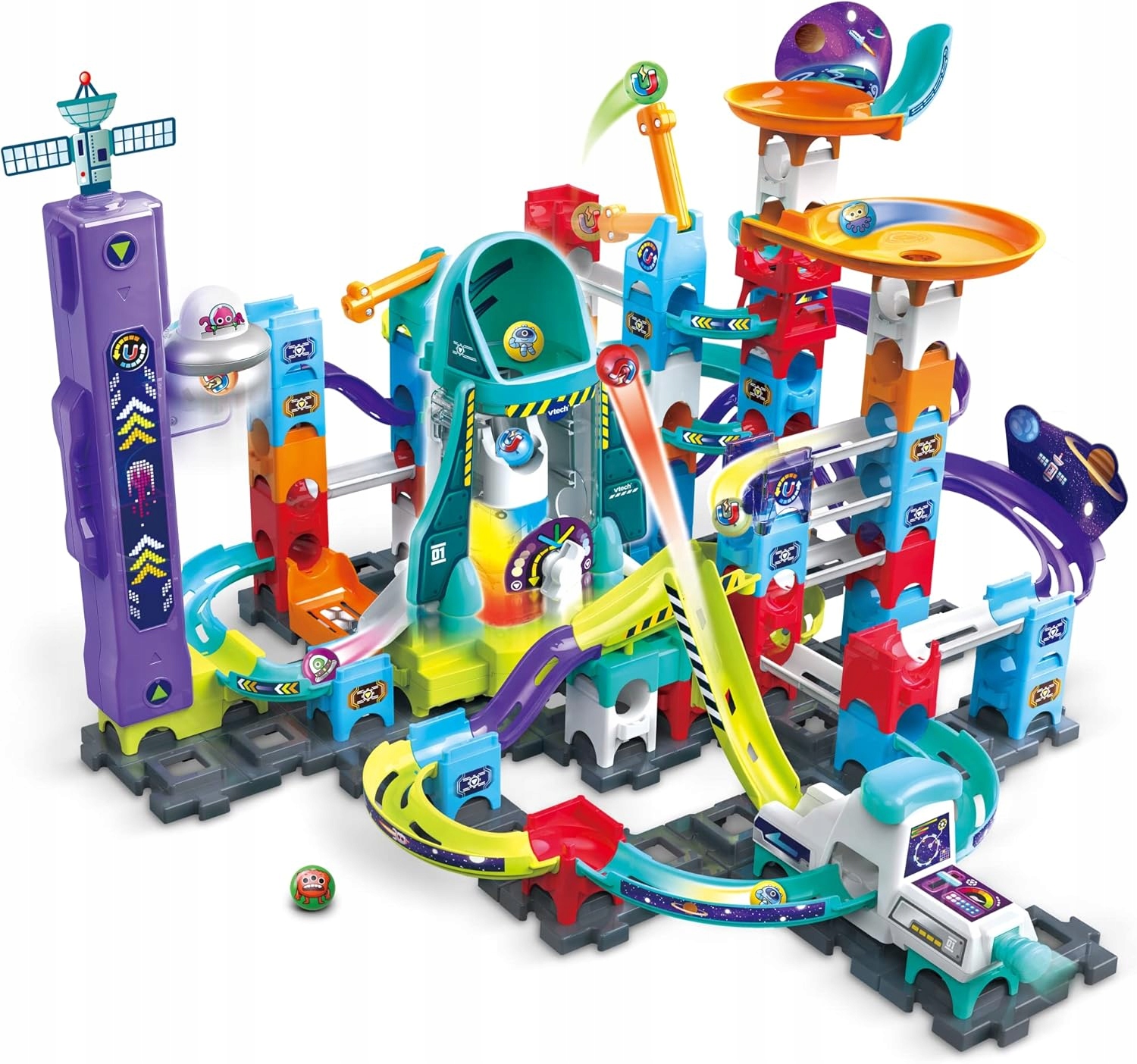 Vtech VTech Marble Rush - Zestaw magnetyczny Kosmiczny XL 300 E – Kreatywna zabawa dla dzieci