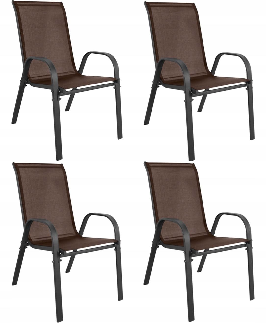 Krzesło SOFIA - brązowe x 4 – Idealne do ogrodu i na taras