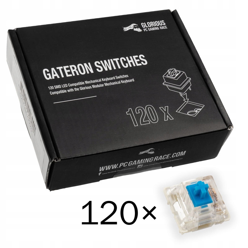 Glorious Gateron Niebieskie Przełączniki (120 sztuk) – Idealne dla graczy i programistów