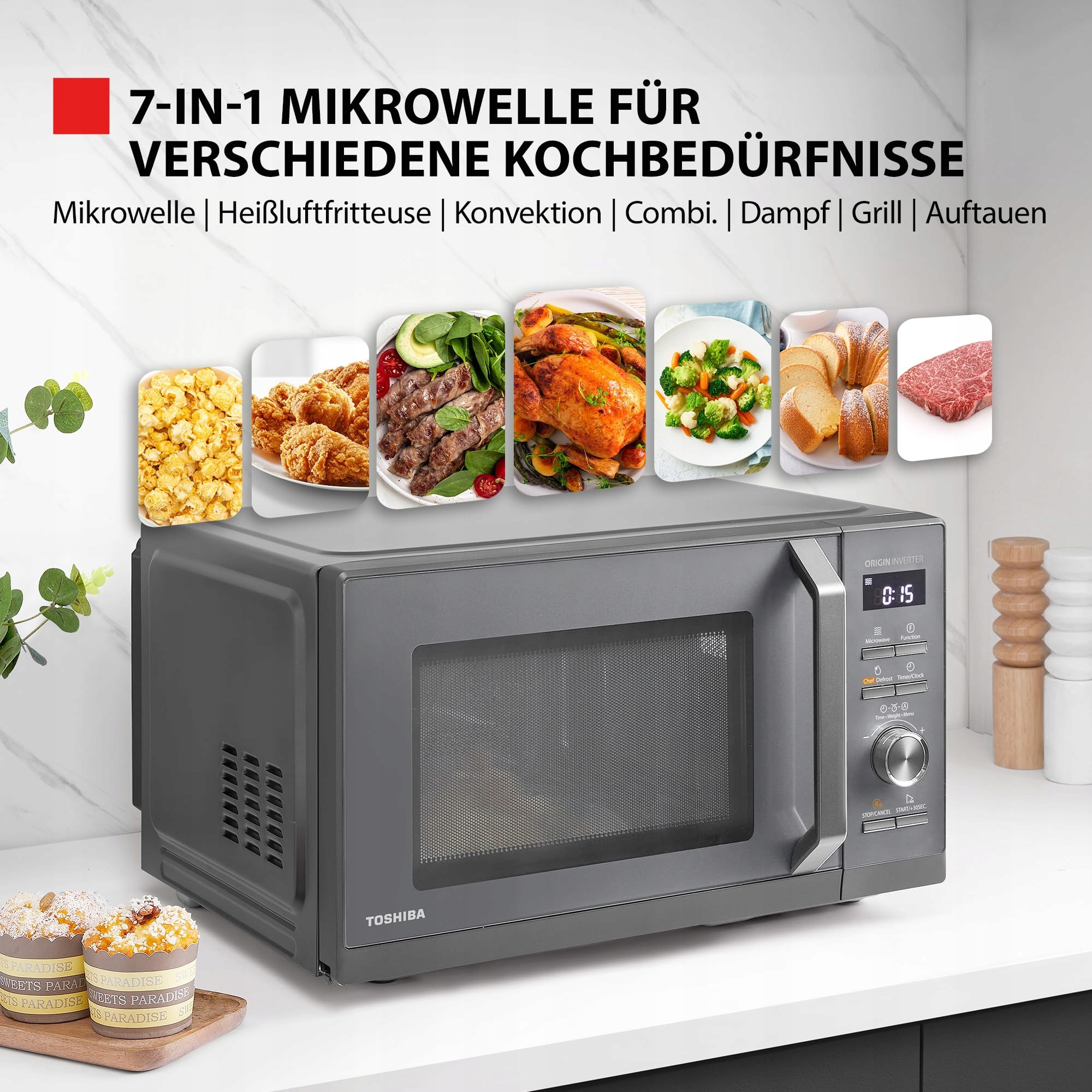 Toshiba MW3-AC26SFI – Wszechstronna kuchenka mikrofalowa 6 w 1