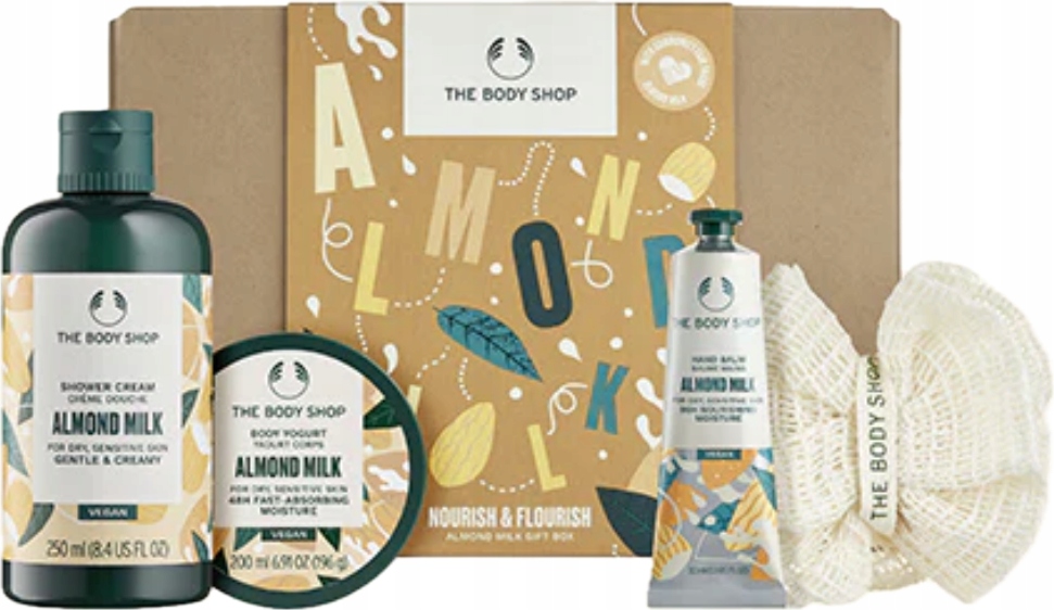 THE BODY SHOP Zestaw kosmetyków do ciała ALMOND MILK Mleko migdałowe – Idealny prezent dla miłośników pielęgnacji