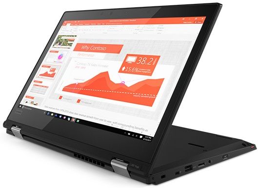 ThinkPad L380 Yoga enterprise 2-in-1, shown in Stand Mode
