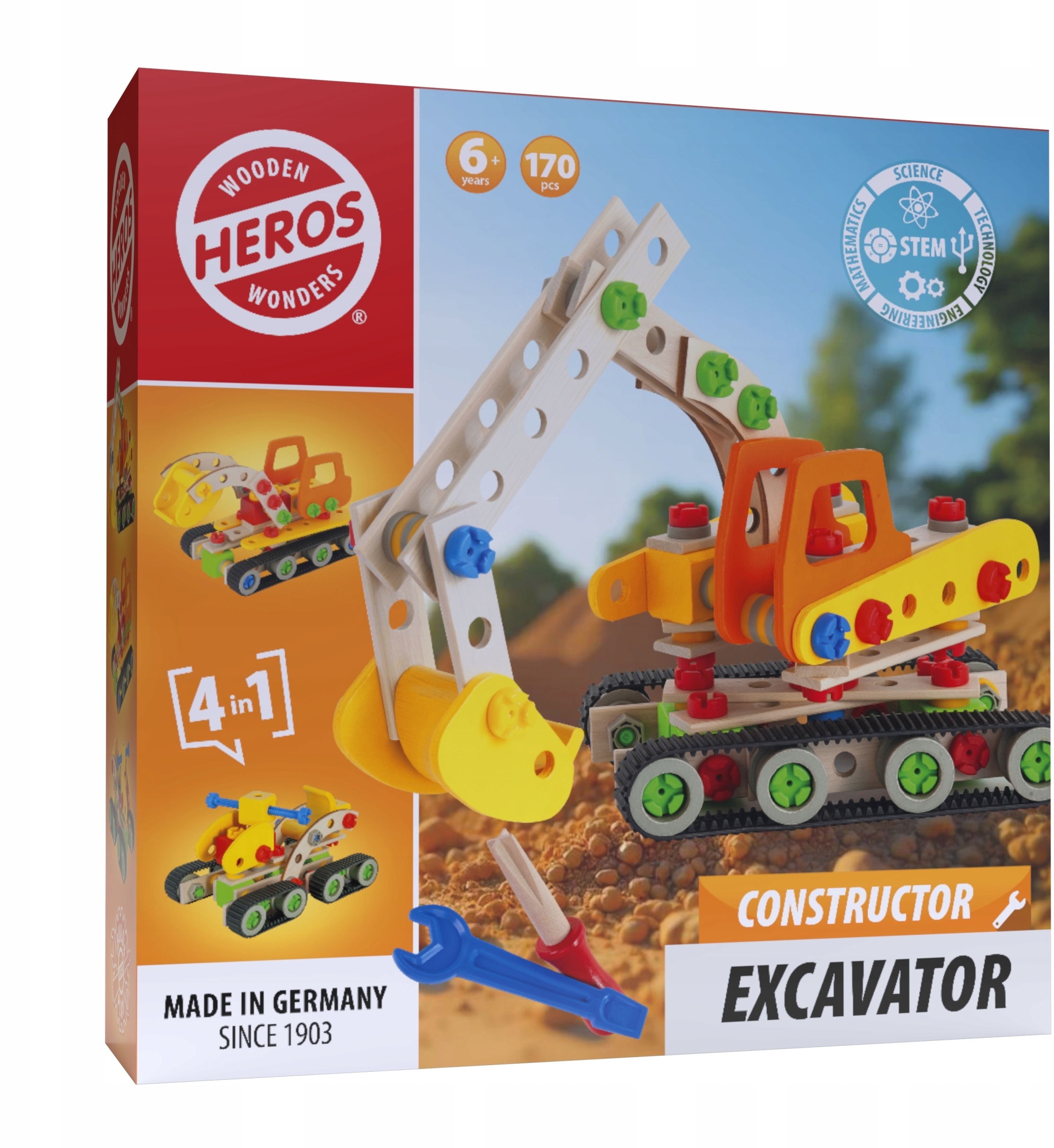 HEROS Klocki Drewniane 4w1 HE0010 – Kreatywna zabawa dla dzieci
