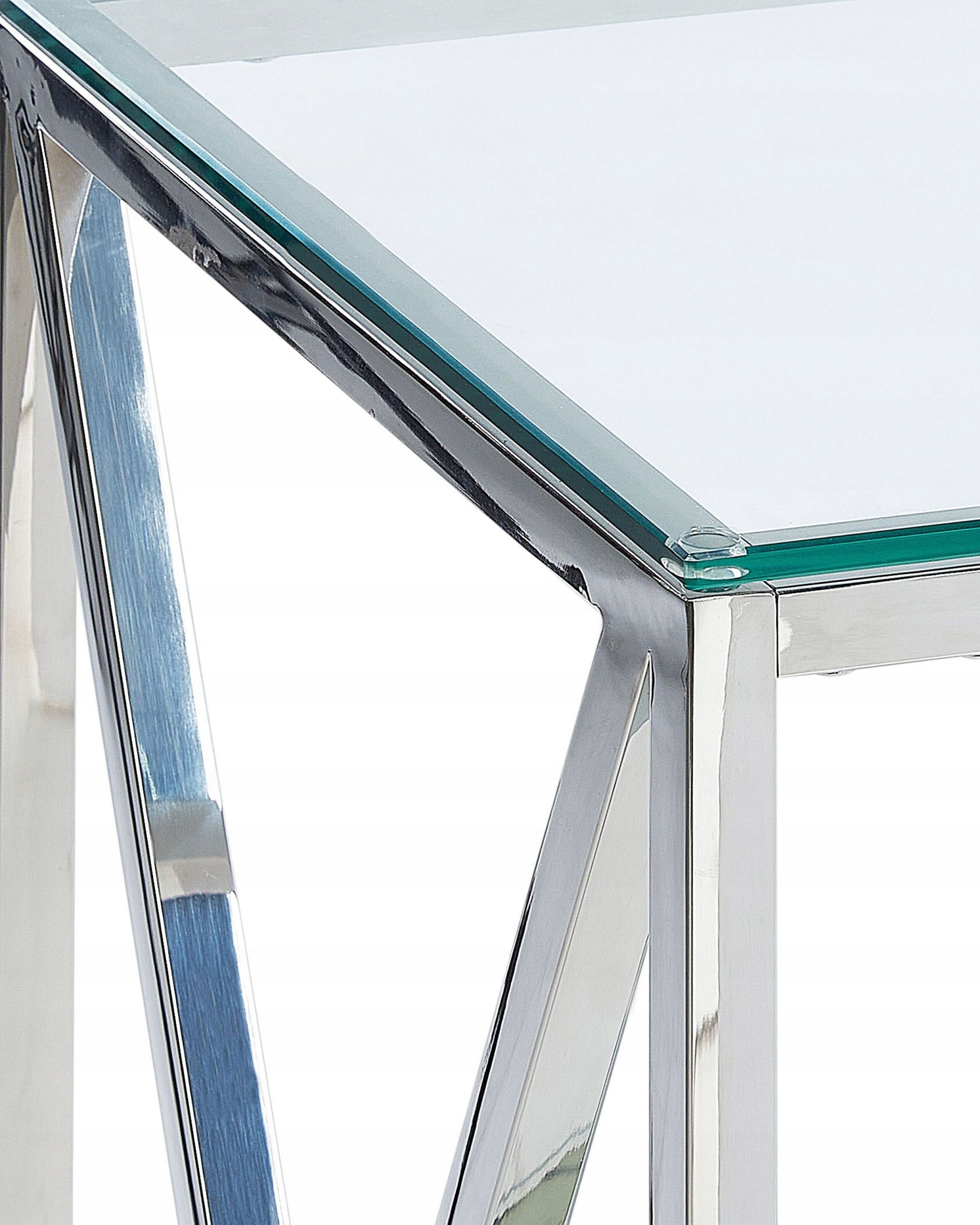 Stabilna konstrukcja z hartowanego szkła i stali nierdzewnej