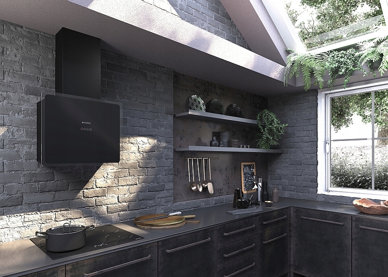 Okap przyścienny GLAM FIT 55 BK – Elegancja i nowoczesność w Twojej kuchni