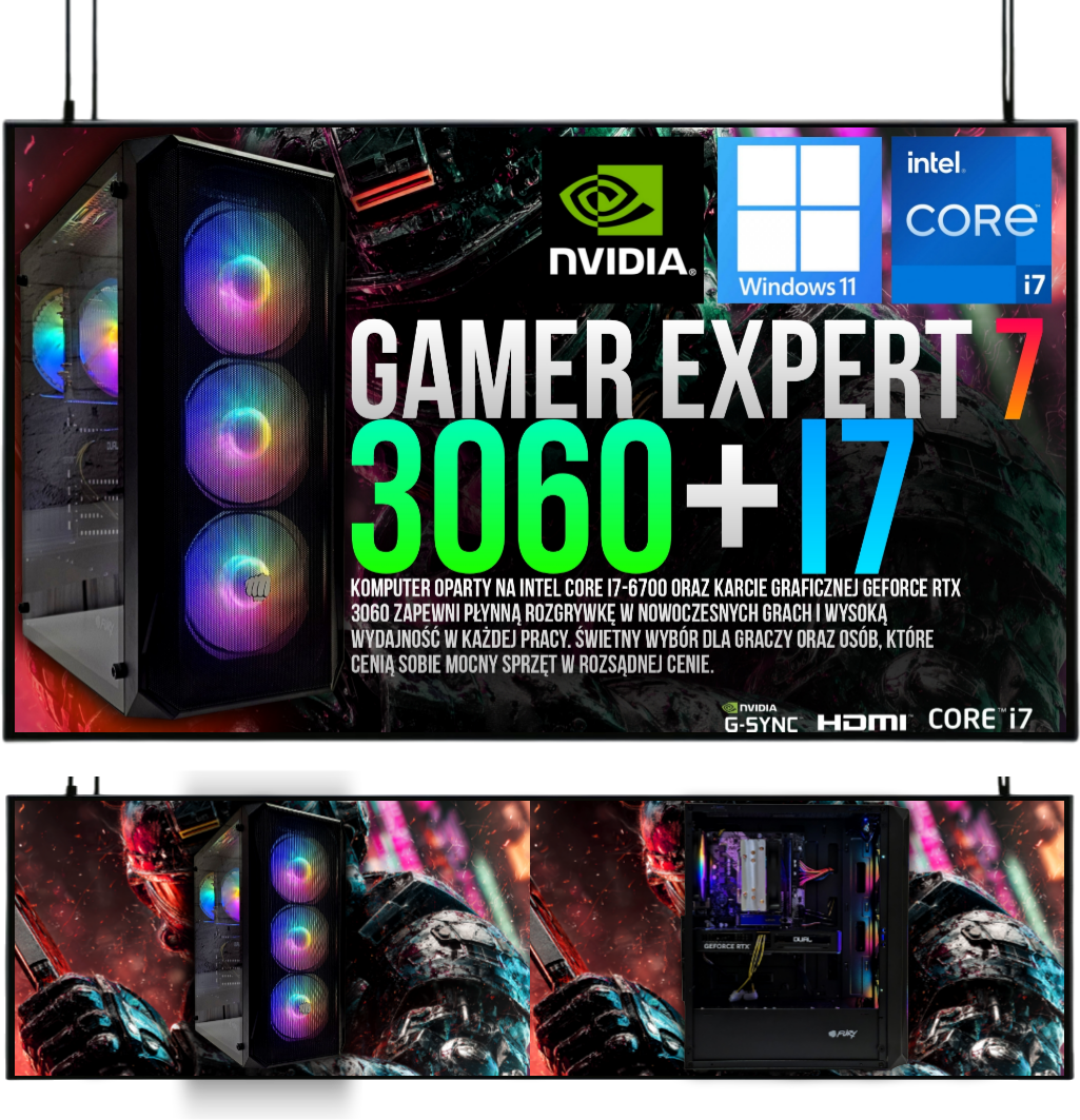 Zestaw Gamer Expert I7 32GB DDR4 RTX 3060 12GB 1TB SSD