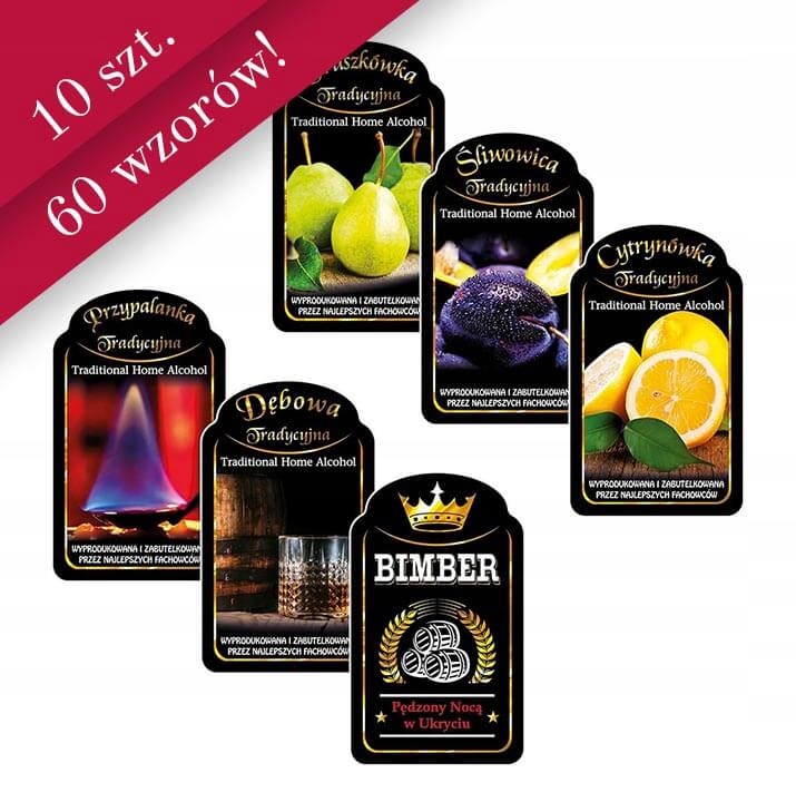 10X Etykiety MINI PREMIUM na butelki – Idealne do domowych alkoholi