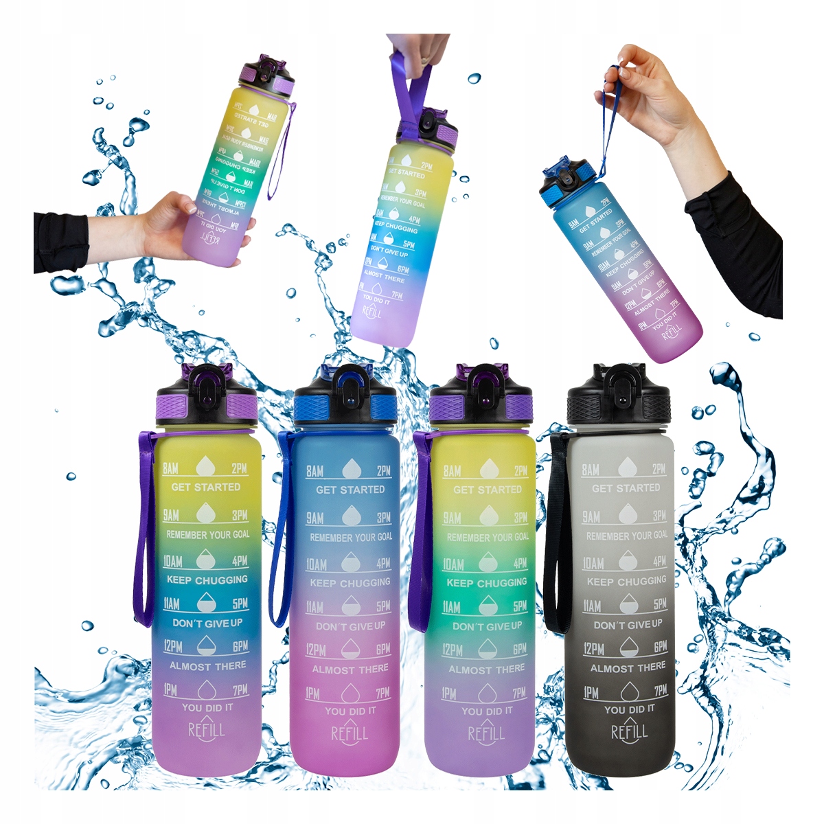 2x Butelka Sportowa Bidon na Wodę 1L – Idealny towarzysz aktywności