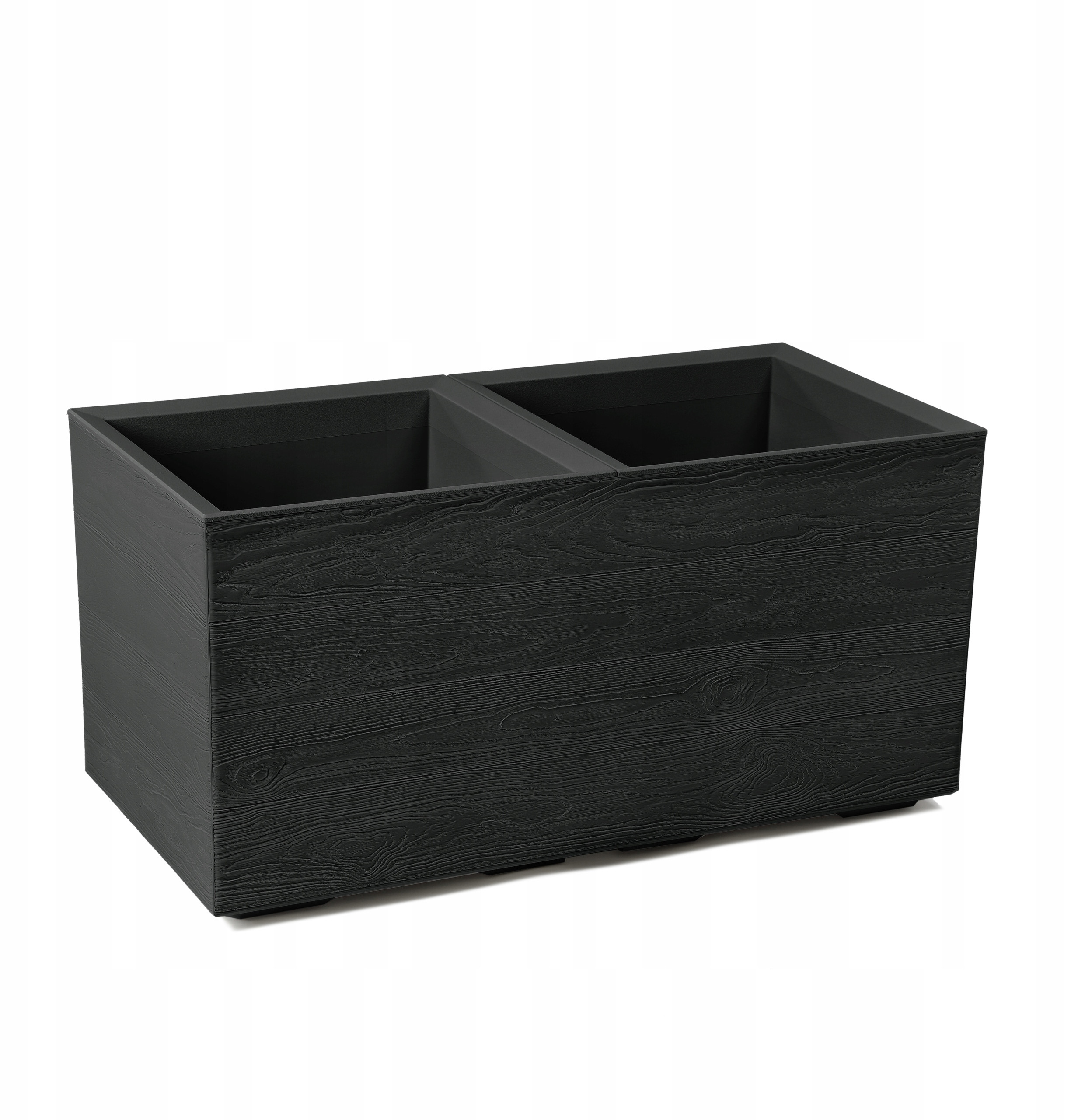 Kwietnik KARO 800x400x400 deska recycled - czarny LA892-04 LAMELA – Nowoczesny design dla Twojego wnętrza