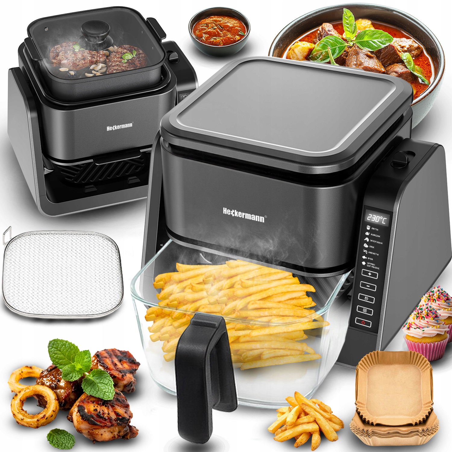 Frytkownica beztłuszczowa Heckermann AF538T 1700W 4L – Królowa zdrowego gotowania