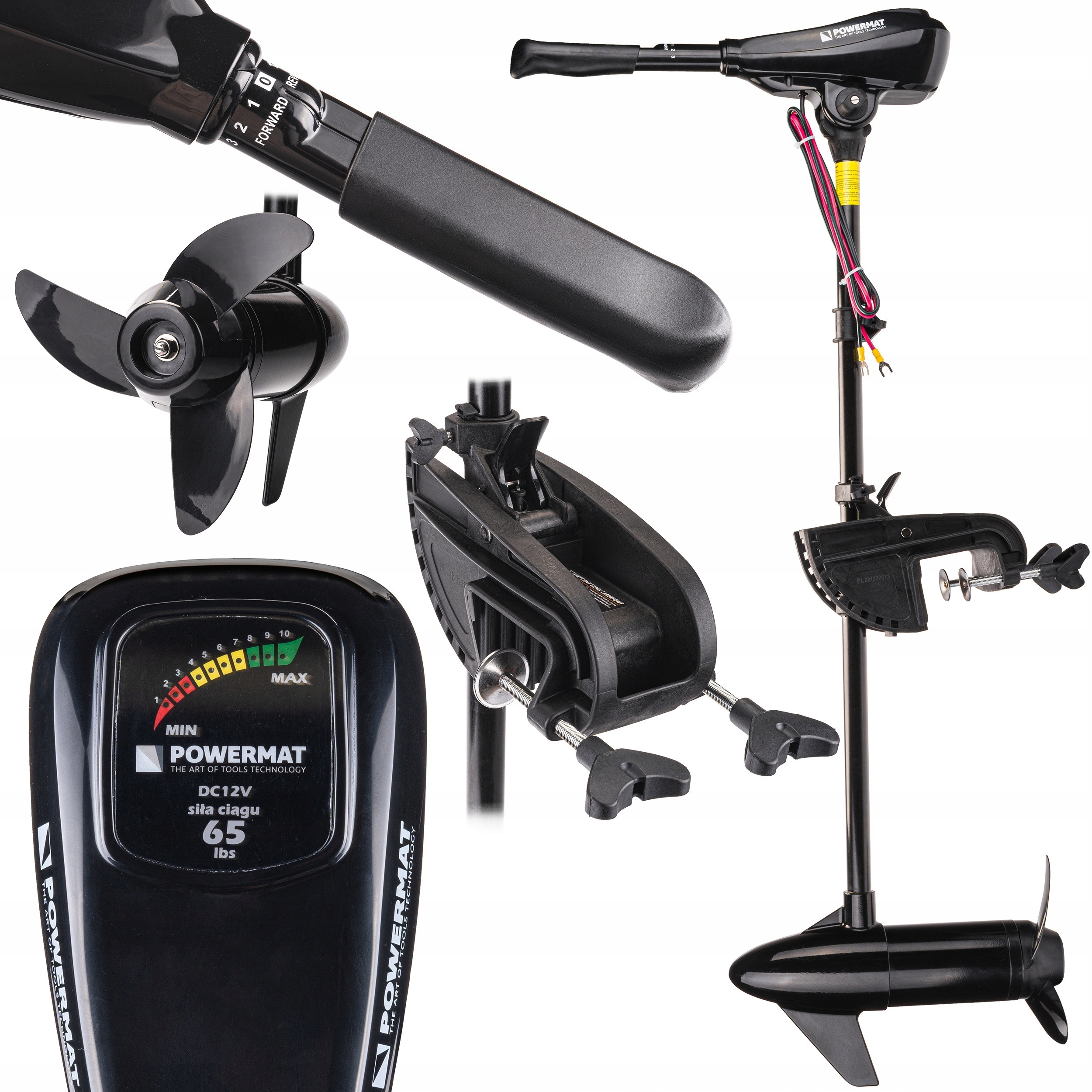 Silnik ZABURTOWY Elektryczny 65lbs Do Łodzi Pontonu Powermat – Wydajność i moc w jednym