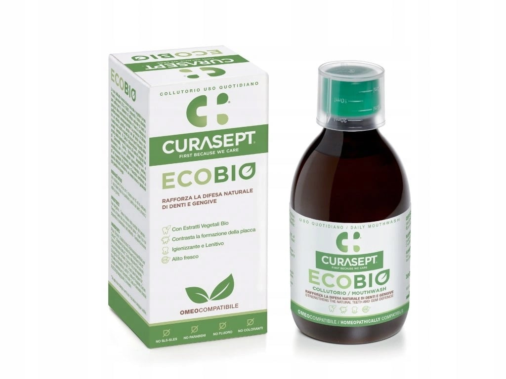 CURASEPT ECOBIO płyn do płukania jamy ustnej 300ml – Naturalna ochrona dla zdrowia jamy ustnej