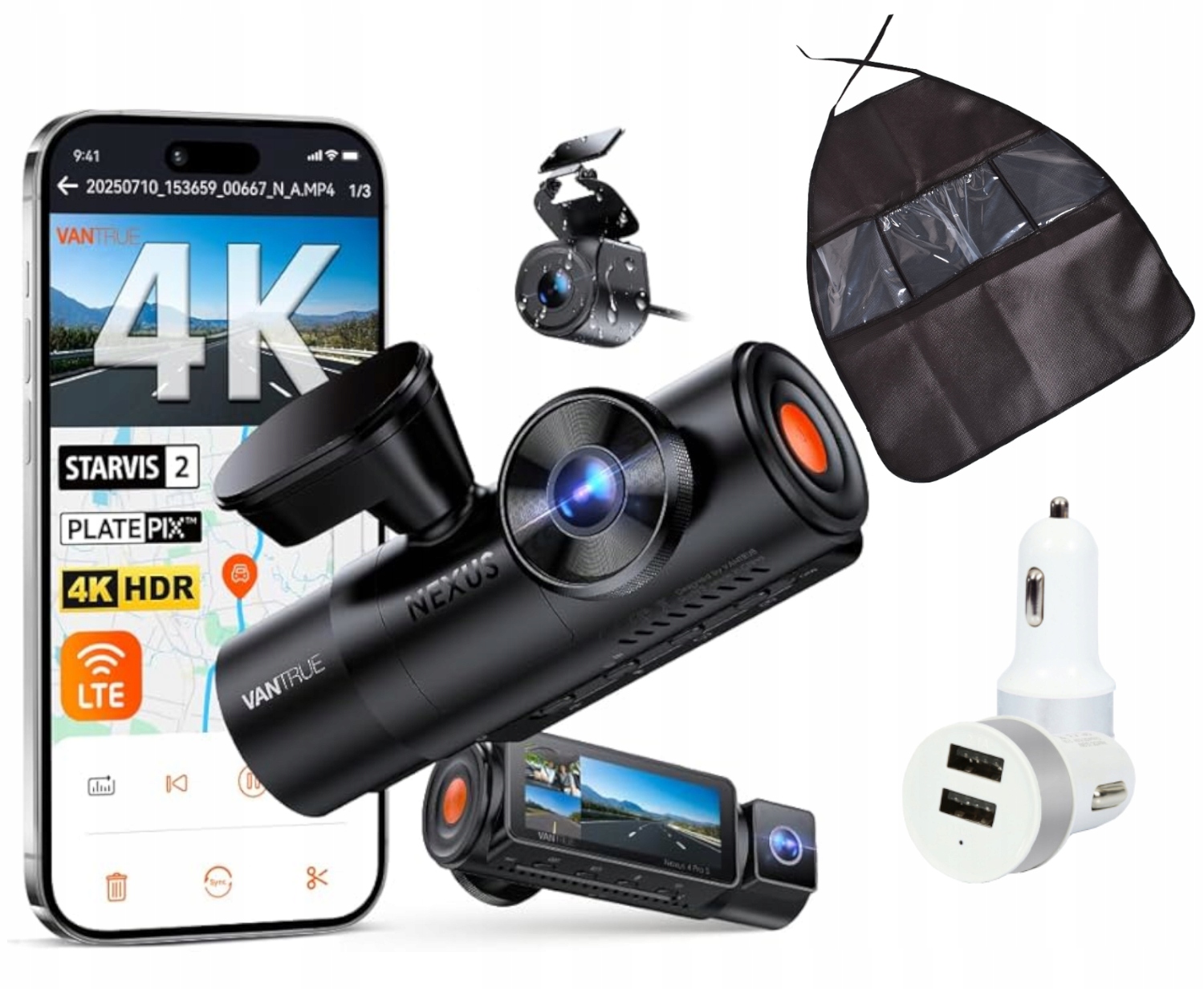 Trzy kanały nagrywania – przód, tył i wnętrze