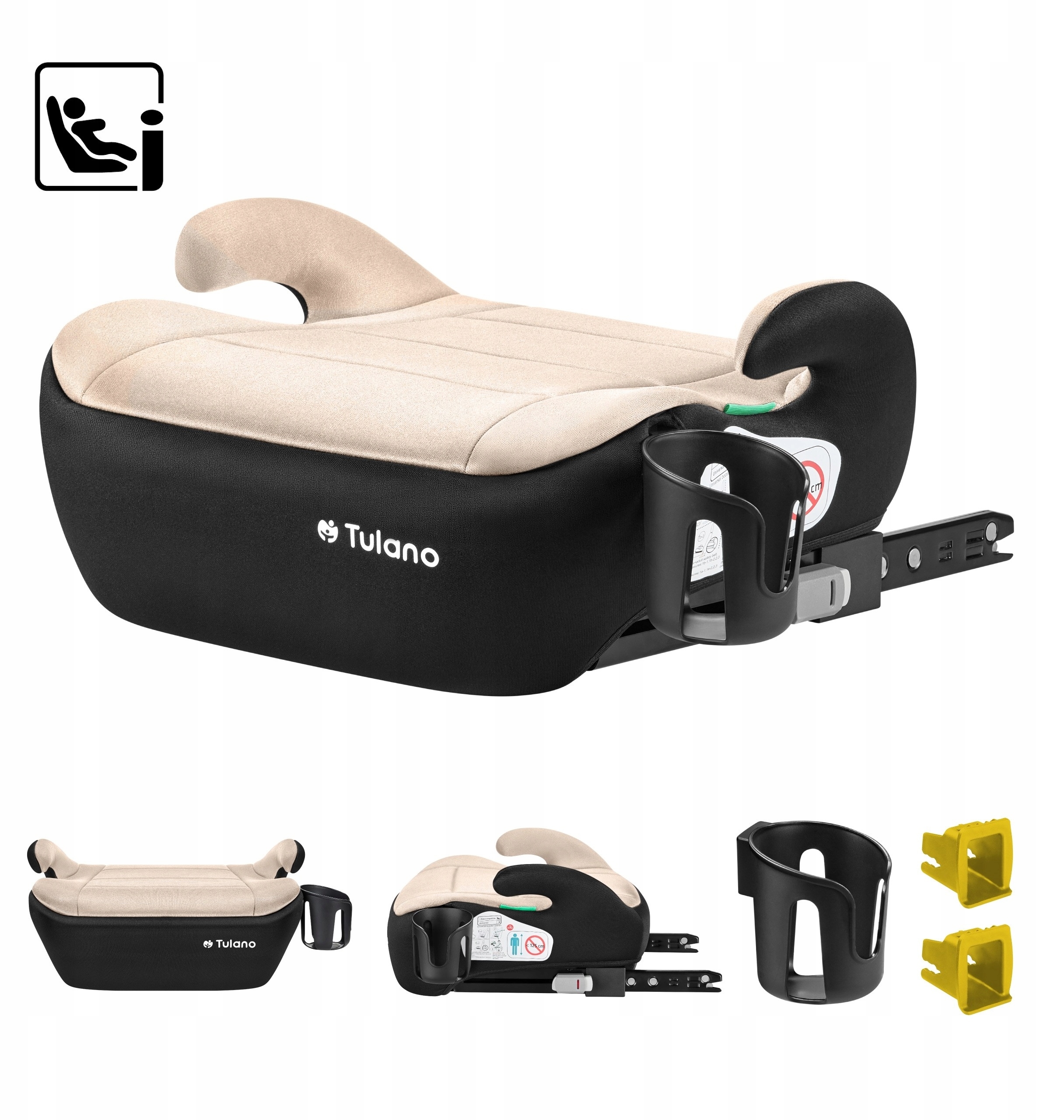 Fotelik samochodowy Tulano Cabby 30 Beige-Black – Bezpieczna podróż dla Twojego dziecka