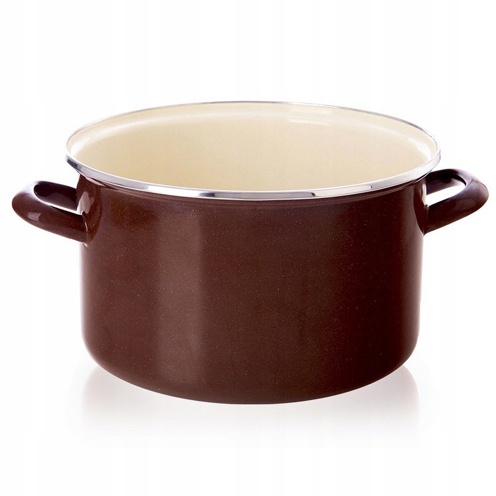 Garnek emaliowany BROWN 22 cm, 4 l – Tradycyjny wybór do Twojej kuchni