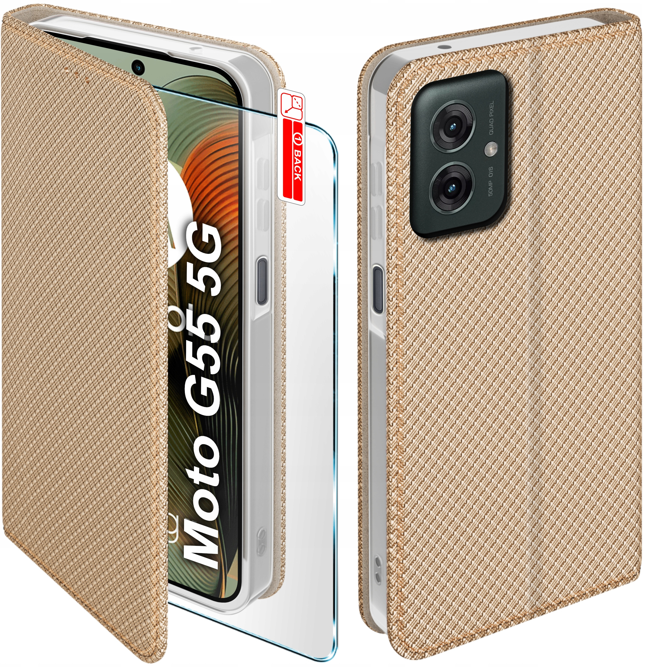 Etui do Motorola Moto G55 5G SMART MAGNET CASE PORTFEL + SZKŁO 9H – Ochrona i styl w jednym