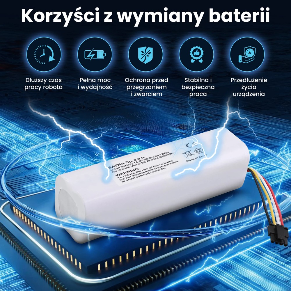 akumulator do robotów sprzątających w tle mikroprocesor