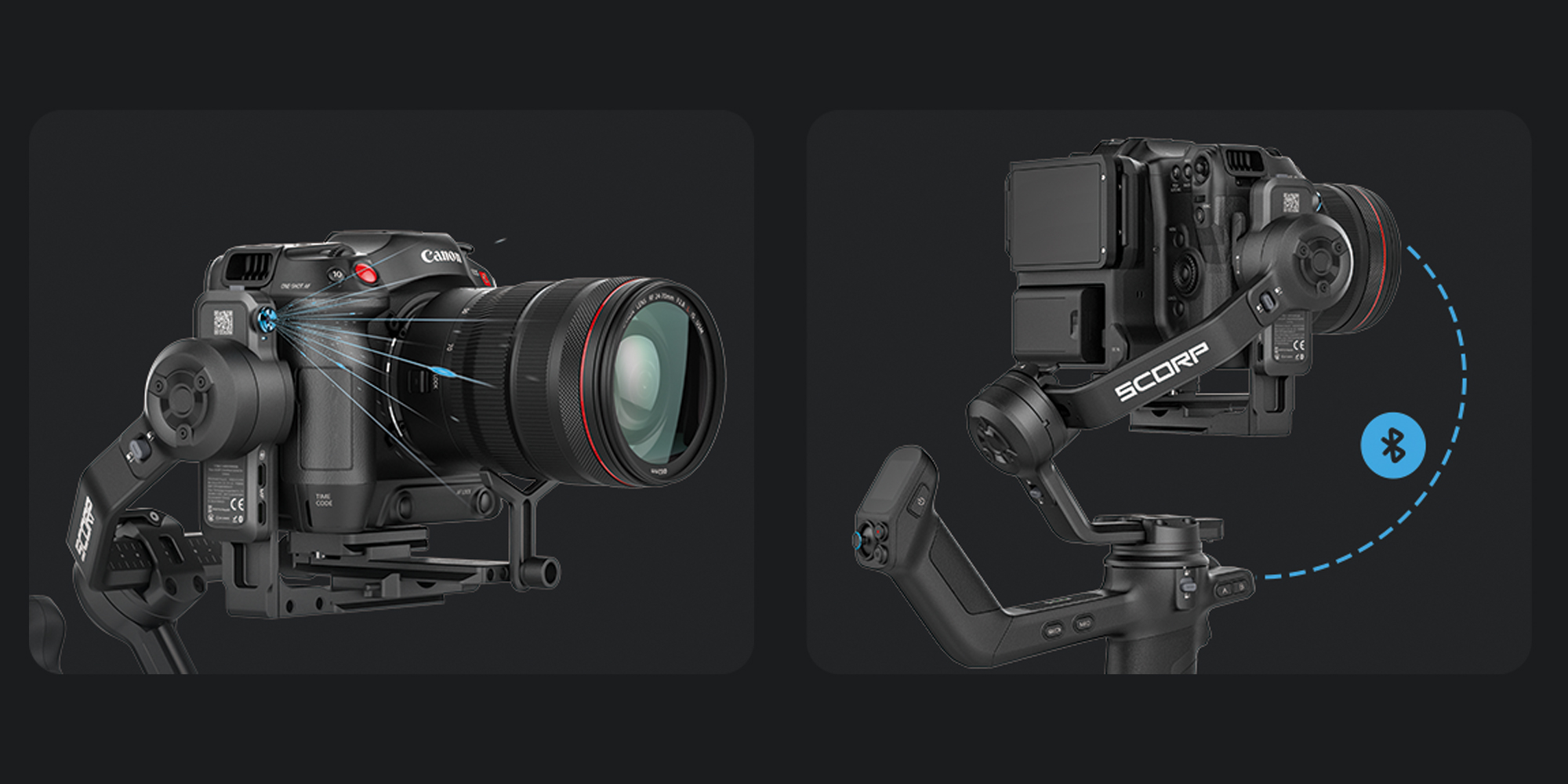 width=100% Gimbal ręczny FeiyuTech Scorp 3 Kit do aparatów VDSLR i kamer