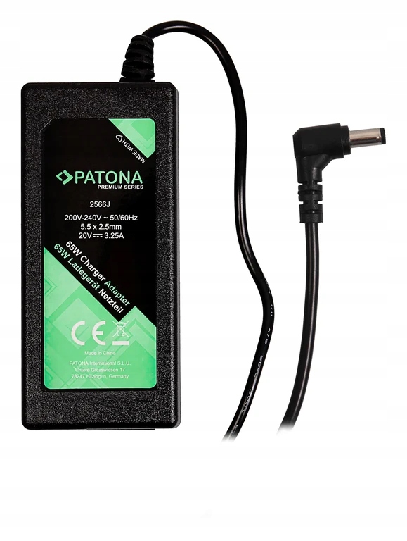 Wydajność zasilania: 20V, 3,25A, 65W