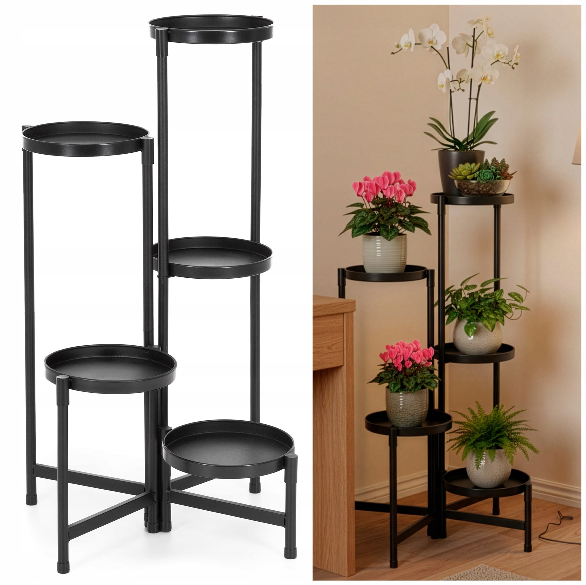 Kwietnik metalowy 78,5 cm – Nowoczesny stojak na kwiaty w stylu loft