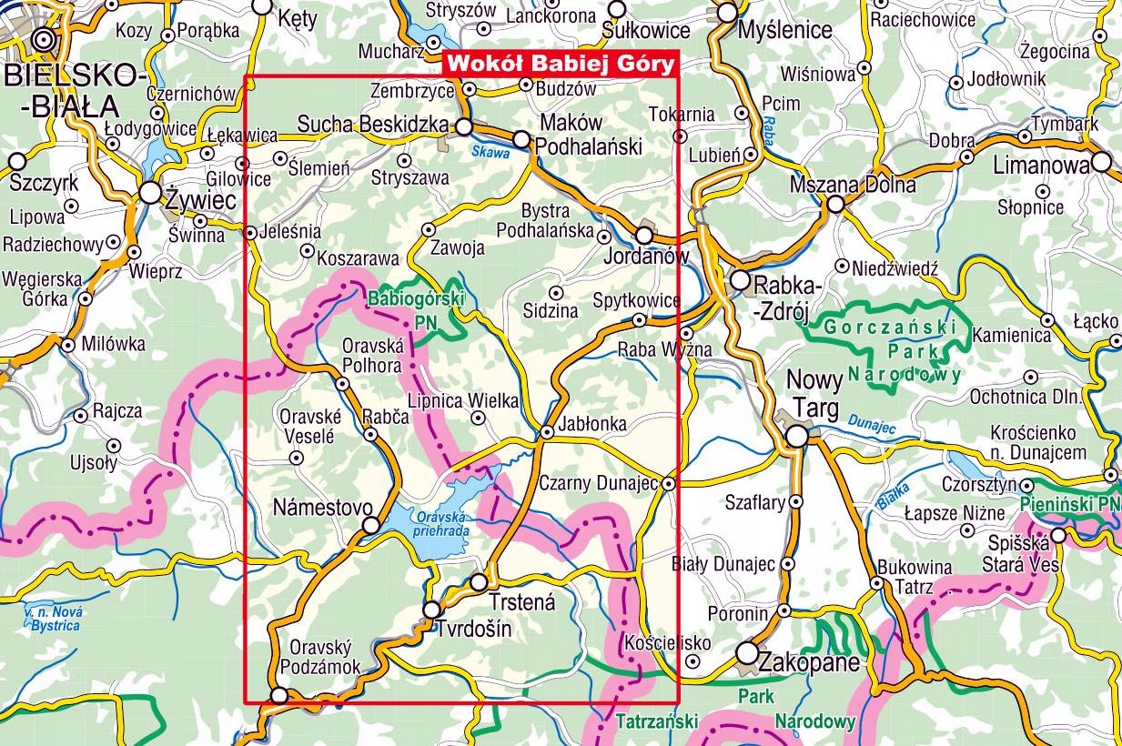 Jednostronna mapa z przewodnikiem turystycznym