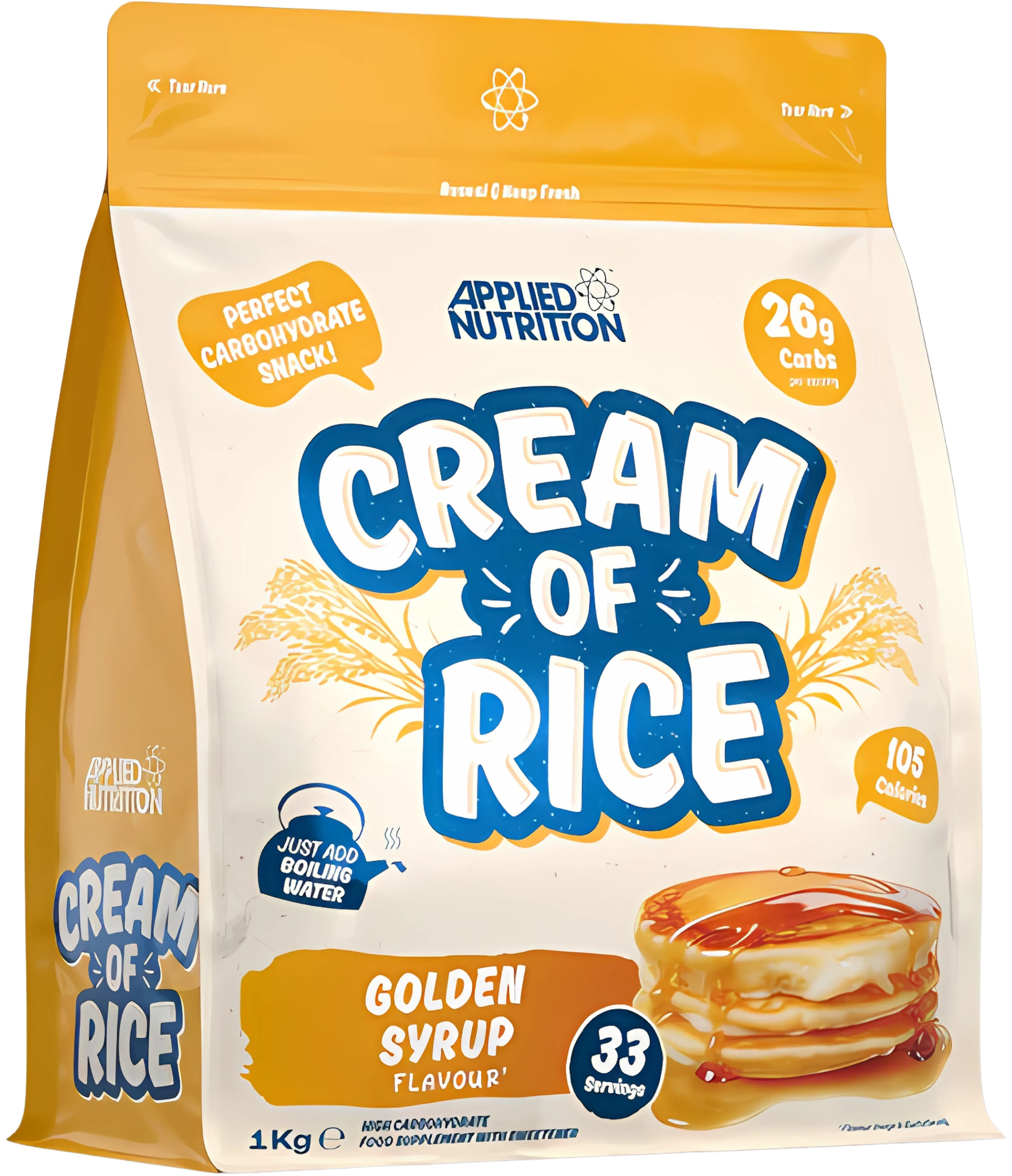 Applied Nutrition - Węglowodany, Cream of Rice, Golden Syrup, Proszek, 1000g – Doskonałe źródło energii dla sportowców