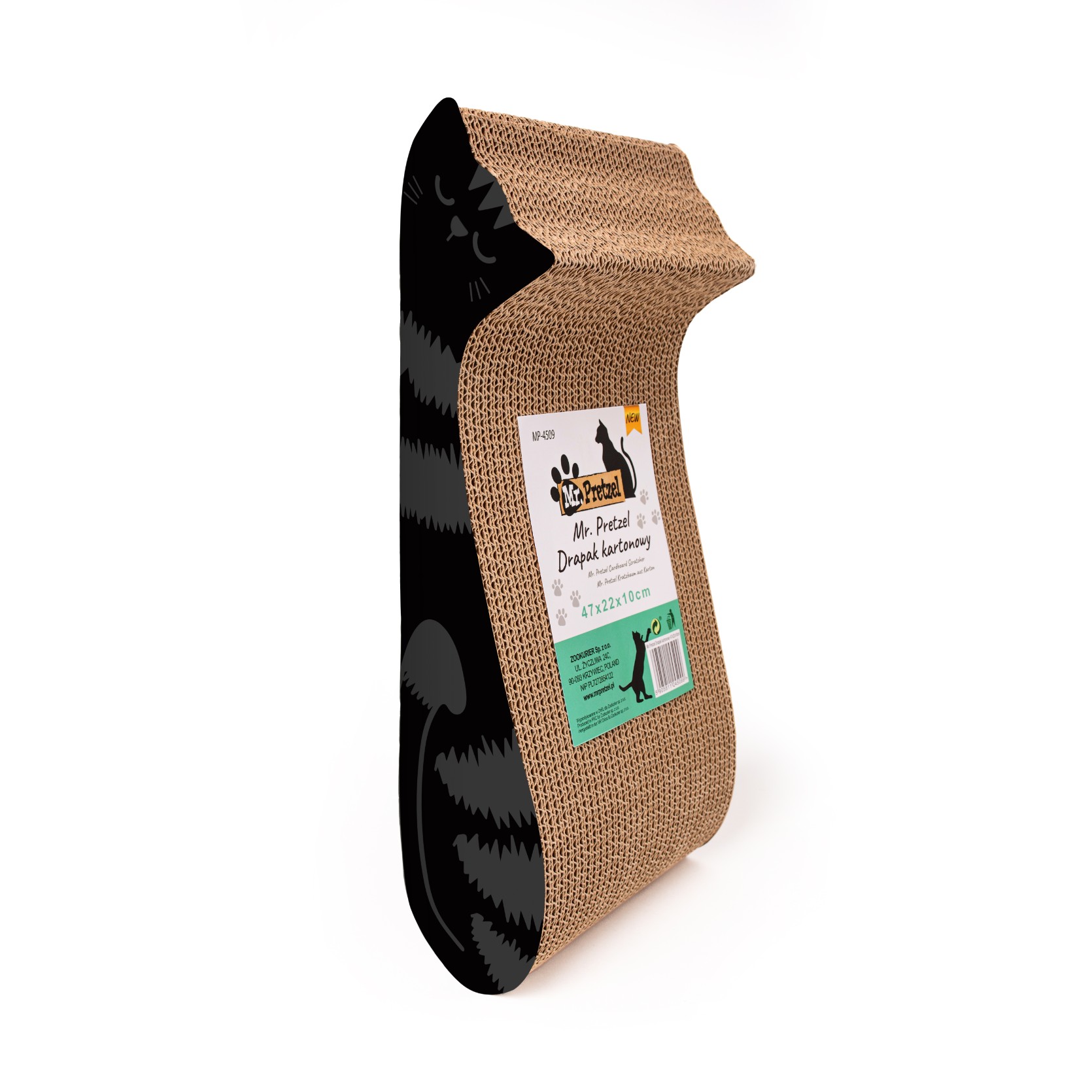 Mr. Pretzel Drapak Kartonowy 47x22x10 cm – Idealny wybór dla Twojego kota!