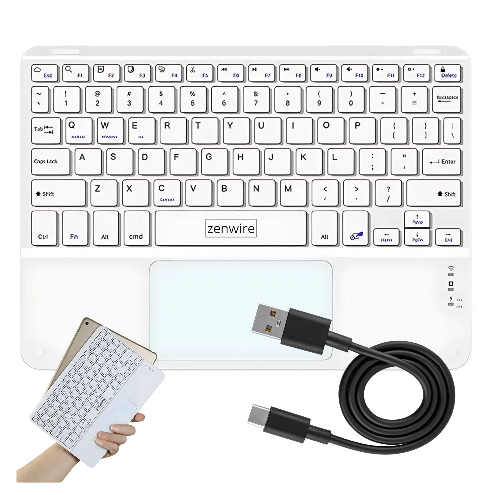 Zenwire Klawiatura Bezprzewodowa Bluetooth z Touchpadem SLIM – Idealne rozwiązanie do pracy i rozrywki
