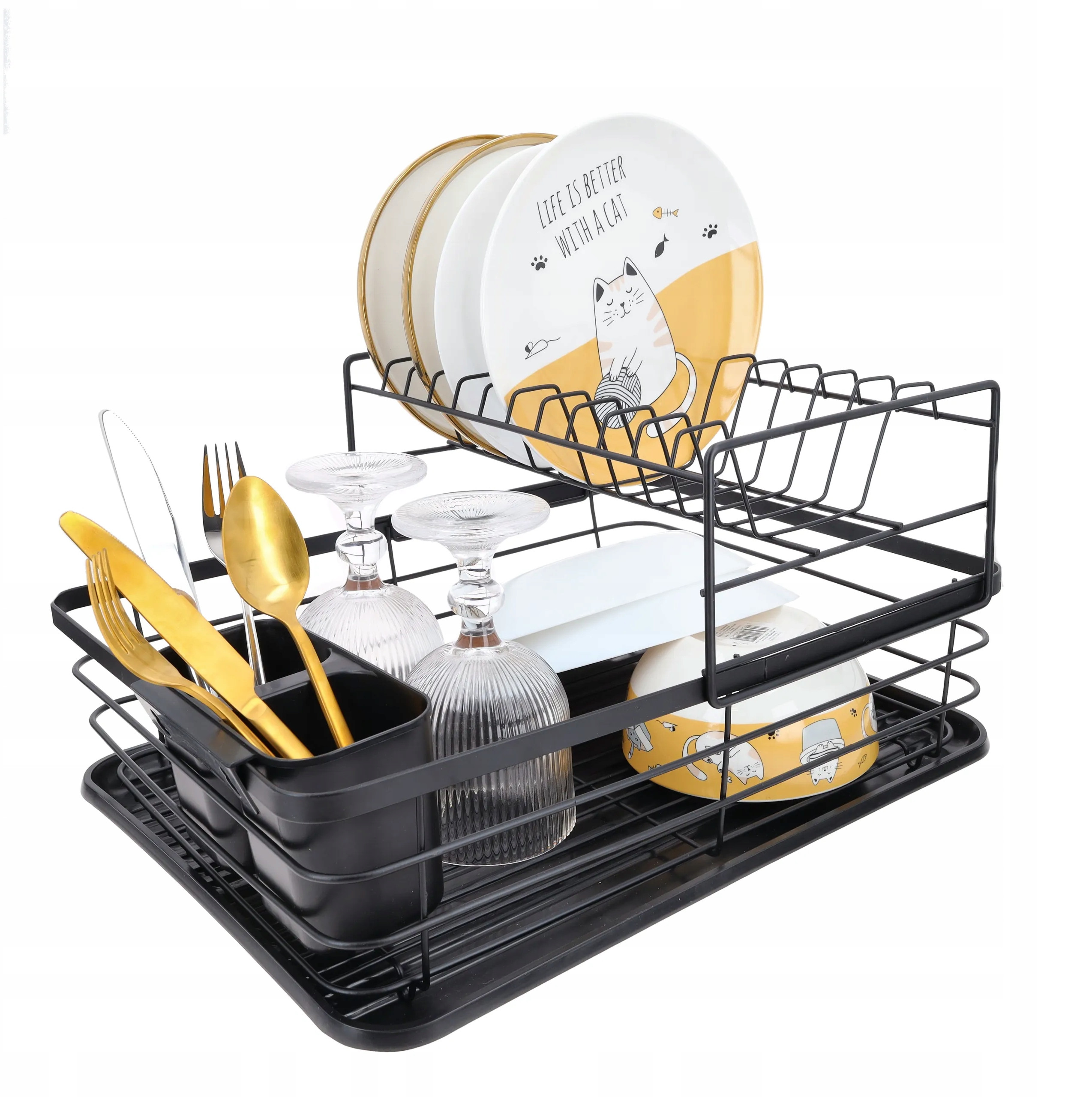 Dwupoziomowa konstrukcja – Maksymalna pojemność dla sztućców i talerzy