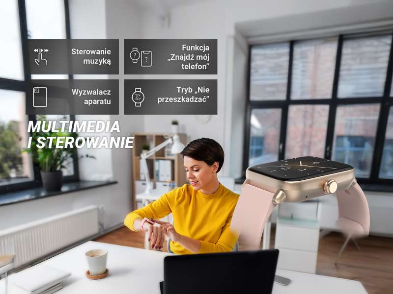 Powiadomienia z aplikacji na smartwatchu Hama 6010