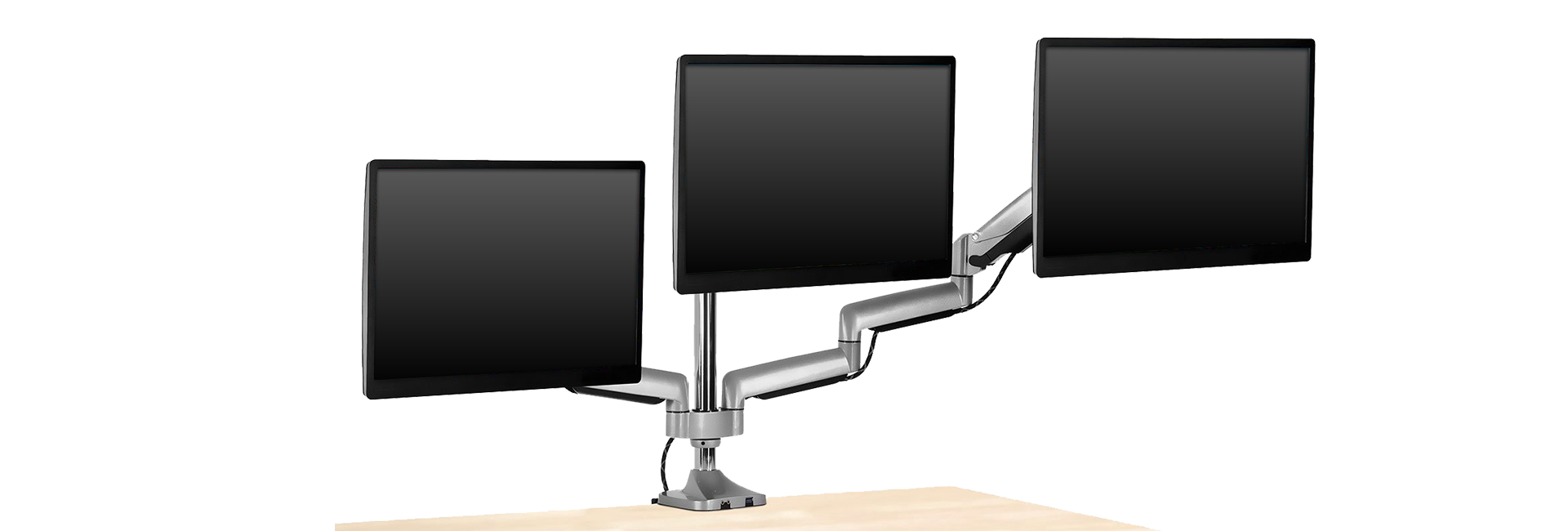 Uchwyt biurkowy na 3 monitory do 32