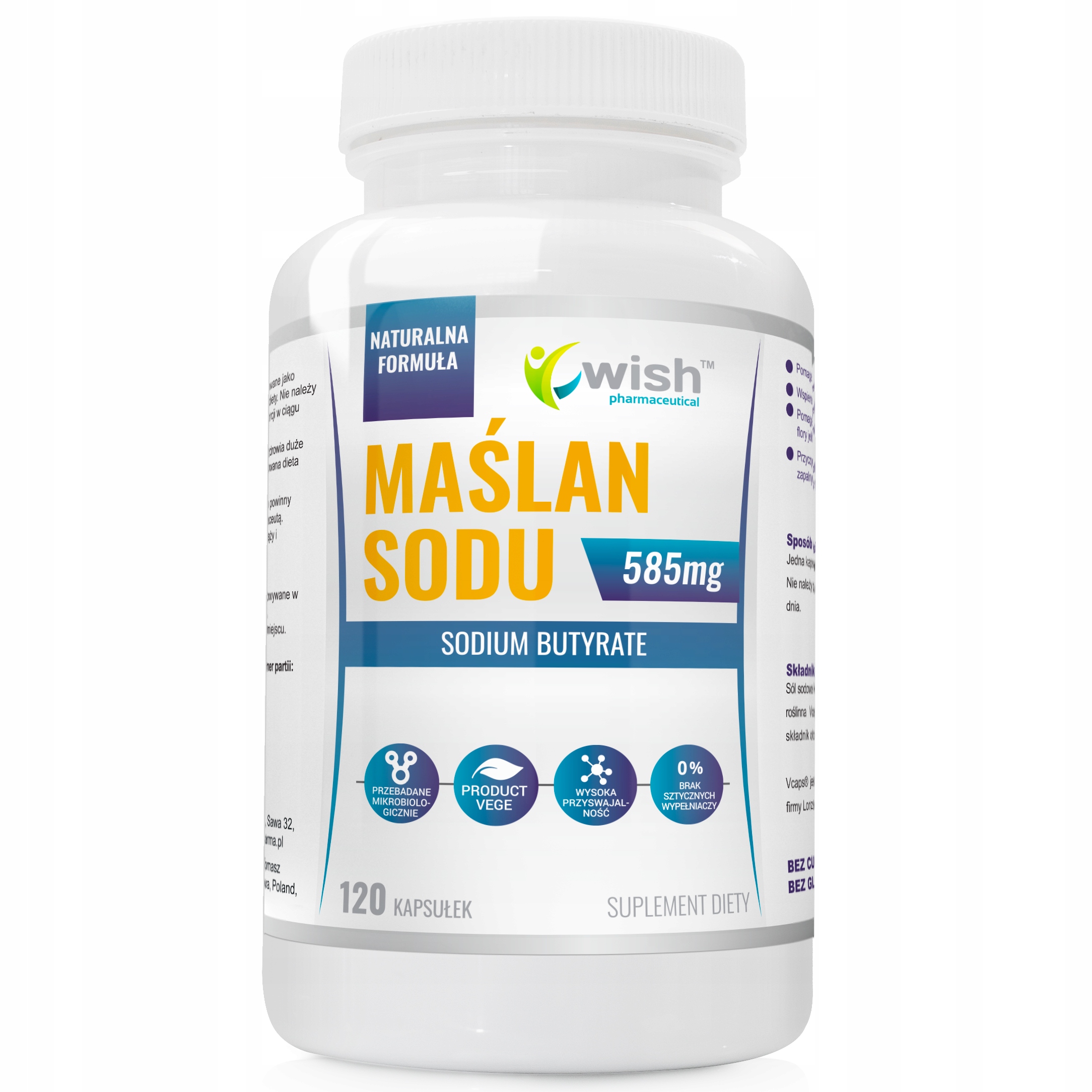 WISH PHARMACEUTICAL Maślan Sodu 585mg – Suplement diety dla zdrowego trawienia