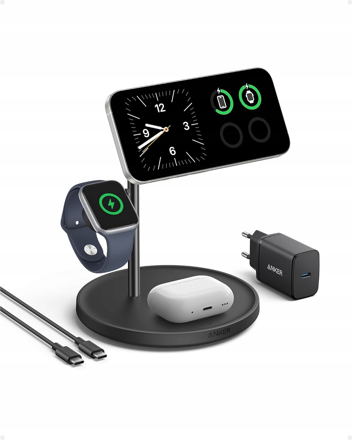 Anker MagGo Bezprzewodowa Ładowarka 3w1 Qi2 15W Apple Watch Ultra – Innowacyjne ładowanie dla Twoich urządzeń