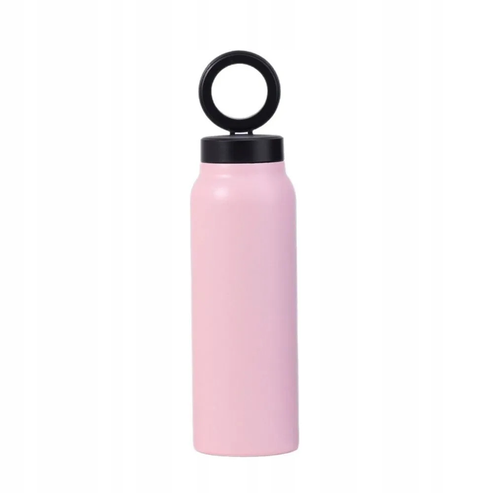 Butelka / bidon na wodę metal z uchwytem kompatybilnym z Magsafe 750ml różowy – Idealny towarzysz na co dzień