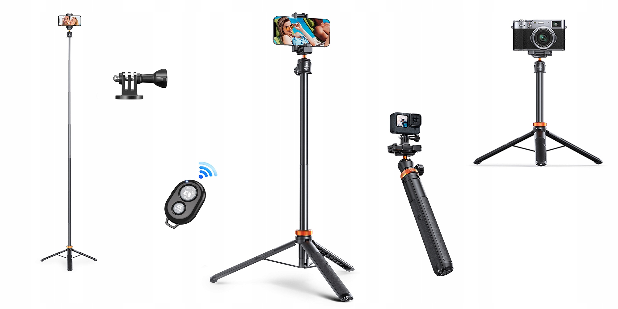 Kompatybilność z kamerami sportowymi dzięki adapterowi GoPro