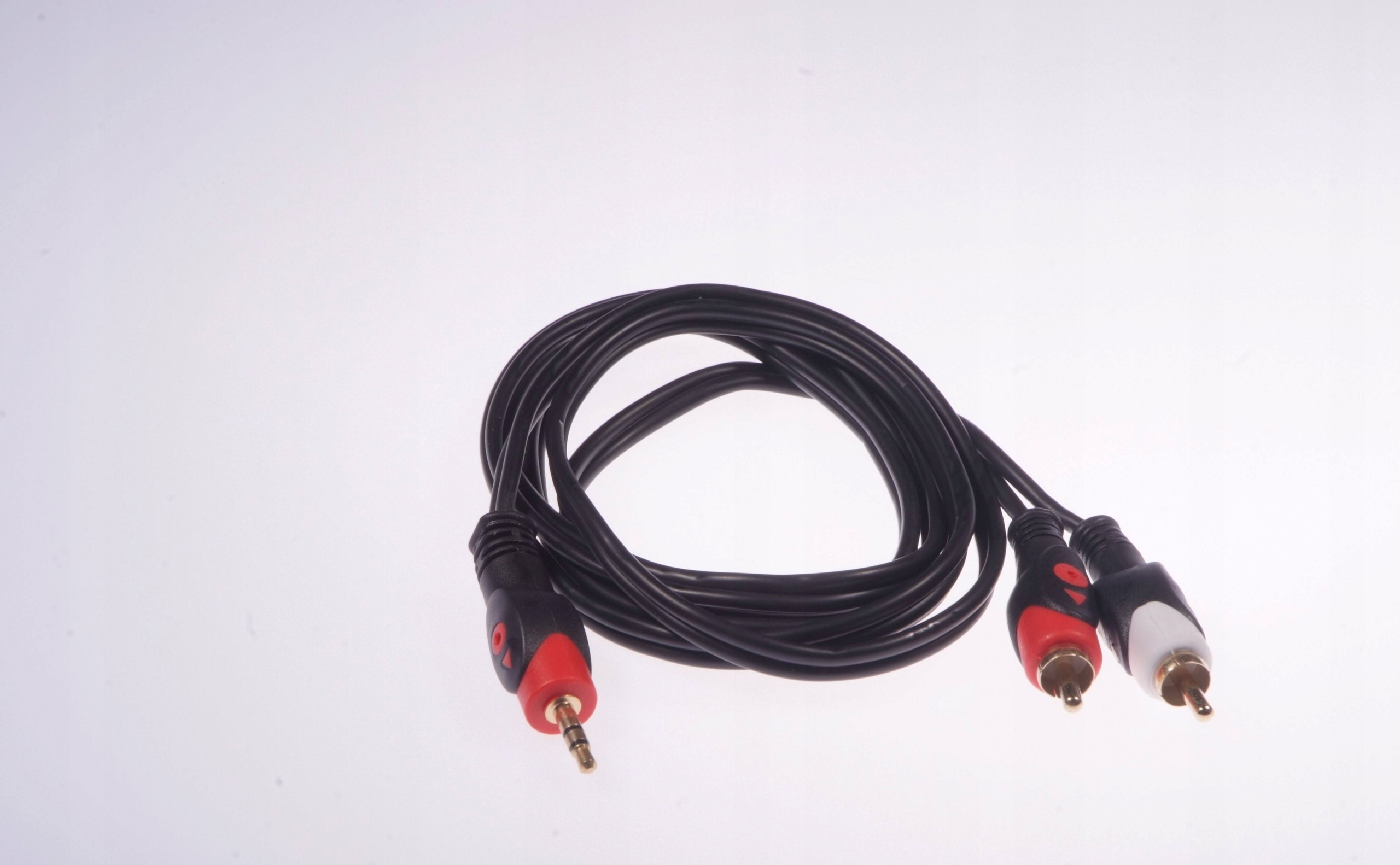 Kabel audio Jack 3.5mm - RCA (Cinch) x2 3m czarny (LB0023) – Idealne połączenie dźwięku