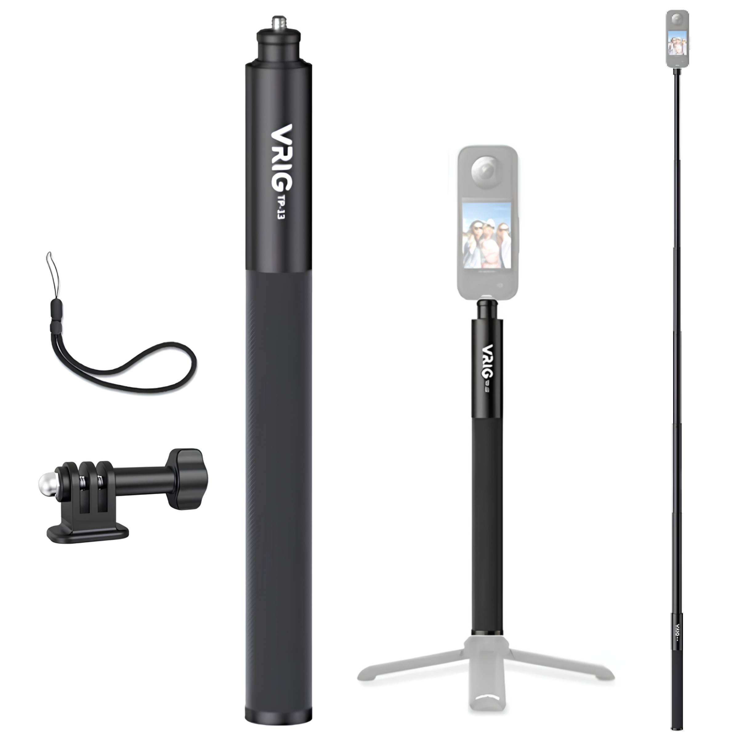 Teleskopowy Monopod Aluminiowy 133CM – Idealny do kamer Insta360, DJI i GoPro