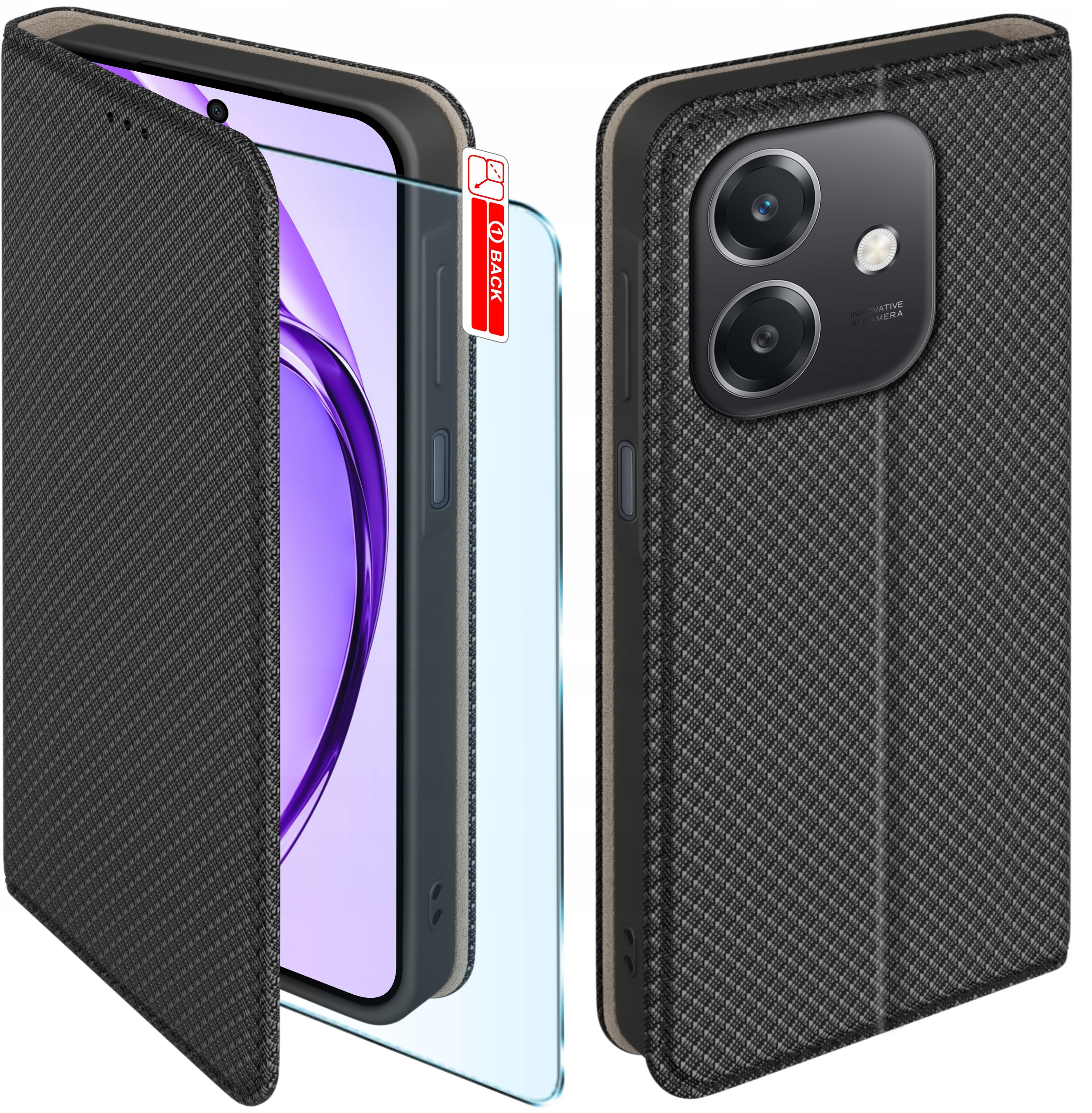 Etui do Oppo A40 | A40M SMART MAGNET CASE PORTFEL + SZKŁO 9H – Ochrona i styl w jednym