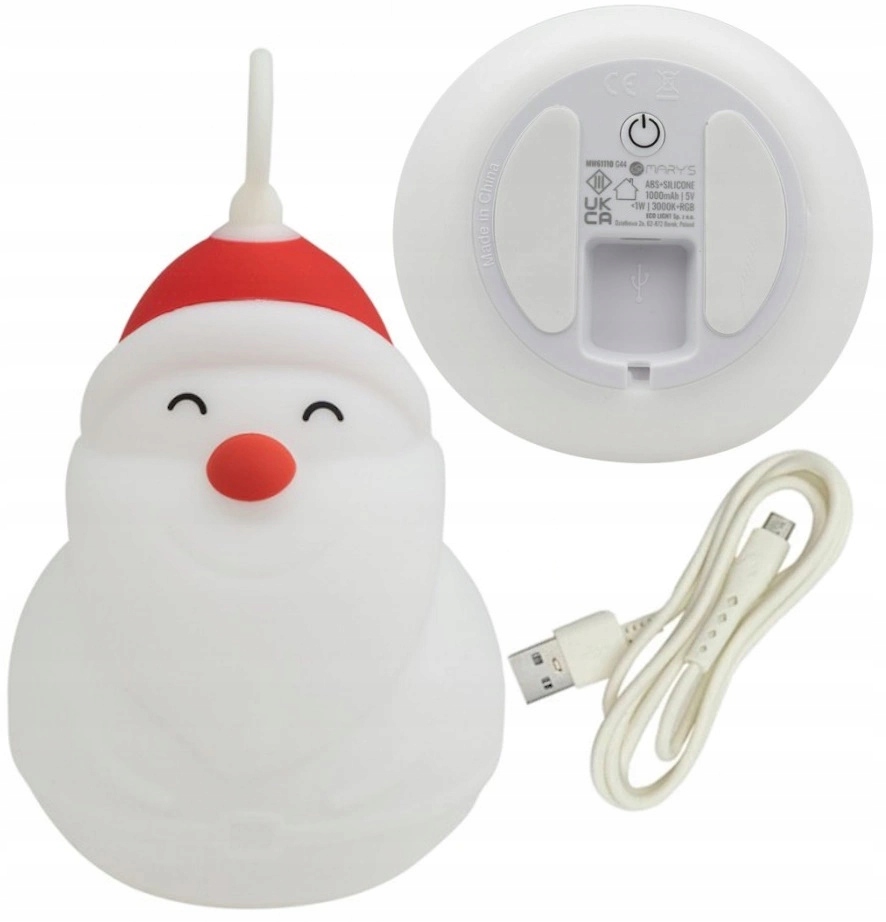 Lampka Nocna LED RGB Mikołaj – Świąteczny klimat w Twoim wnętrzu