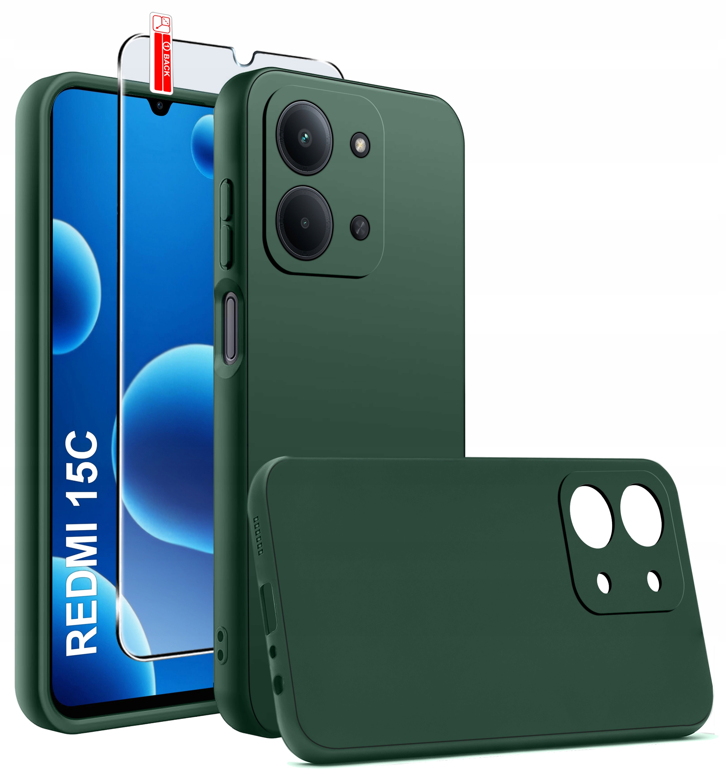 Etui Zielony Matowy Silikon Slim do Xiaomi Redmi 15C 5G* – Styl i ochrona w jednym