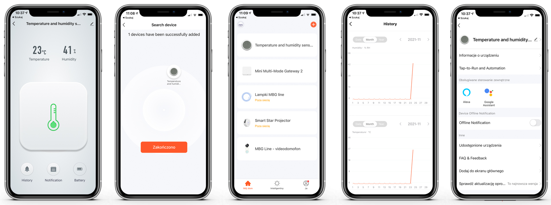 Szeroki zakres pomiaru temperatury: od -25 do 100 °C