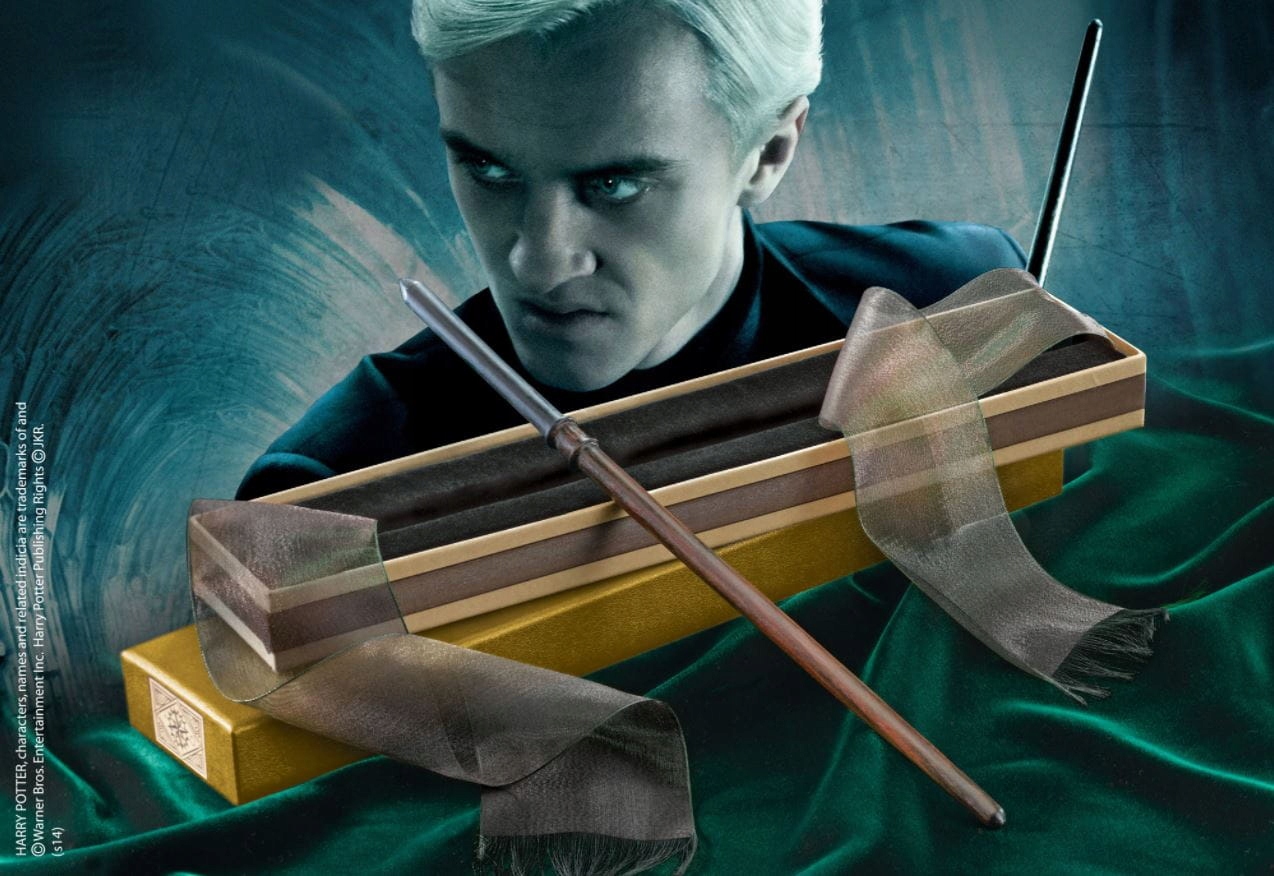 Draco Malfoy Różdżka Replika w Pudełku Ollivandera Harry Potter – Magiczny gadżet dla fanów
