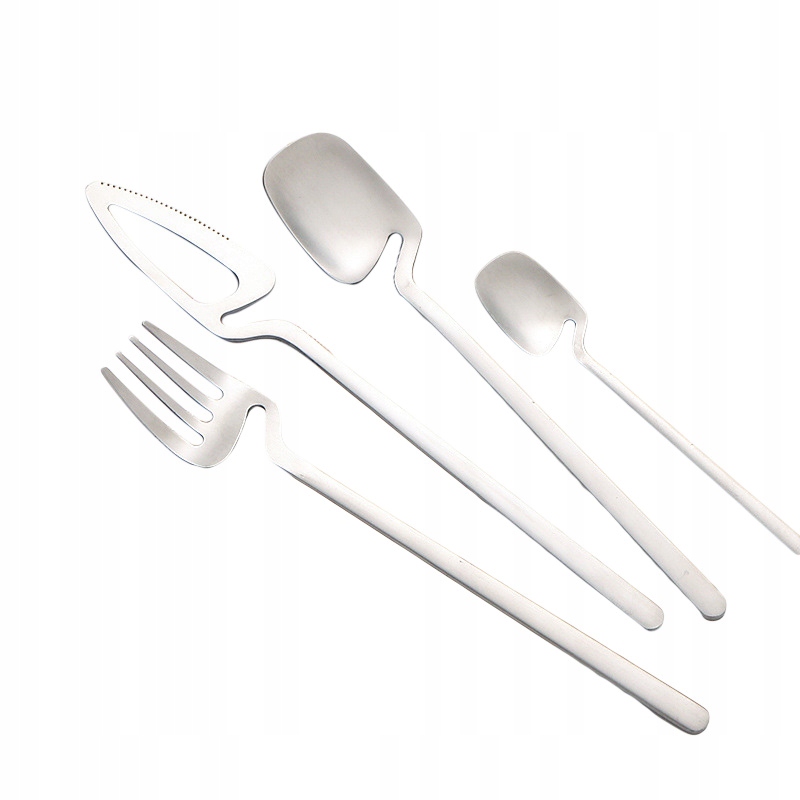 Zestaw SZTUĆCÓW Stal Nierdzewna Nowoczesne 32szt MATOWE Komplet SREBRNE – Elegancja na każdym stole