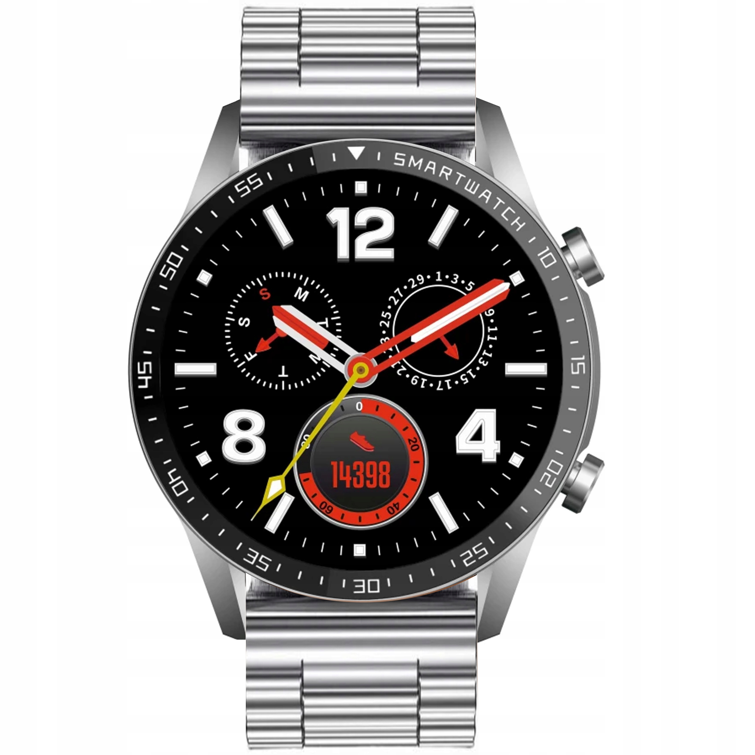 Smartwatch Gravity Srebrny Bransoleta + Pasek GT10-6 – Elegancja i nowoczesność w jednym